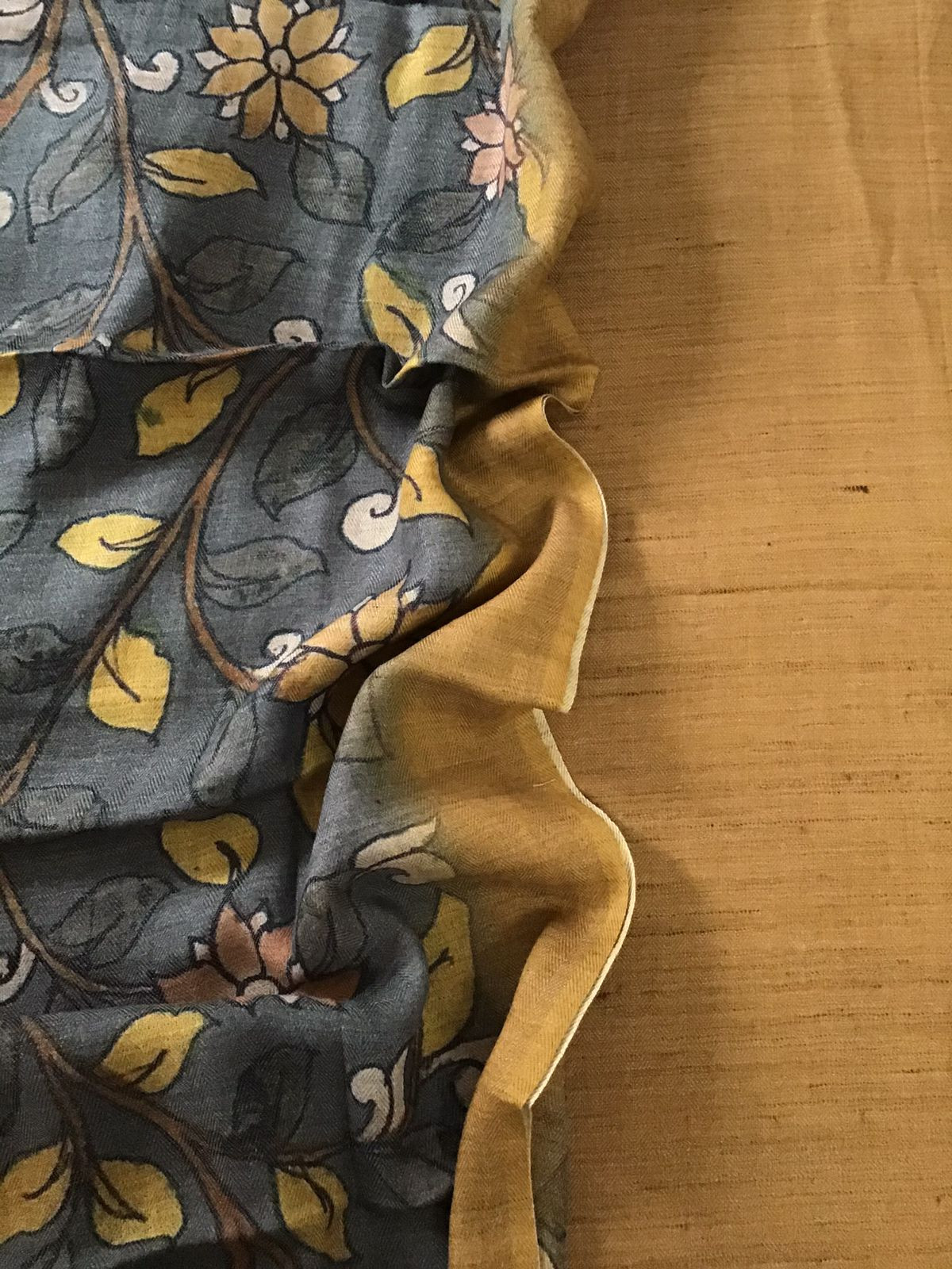 Pure Woollen Basbara Cotton Silk Printed Suit - Yellow