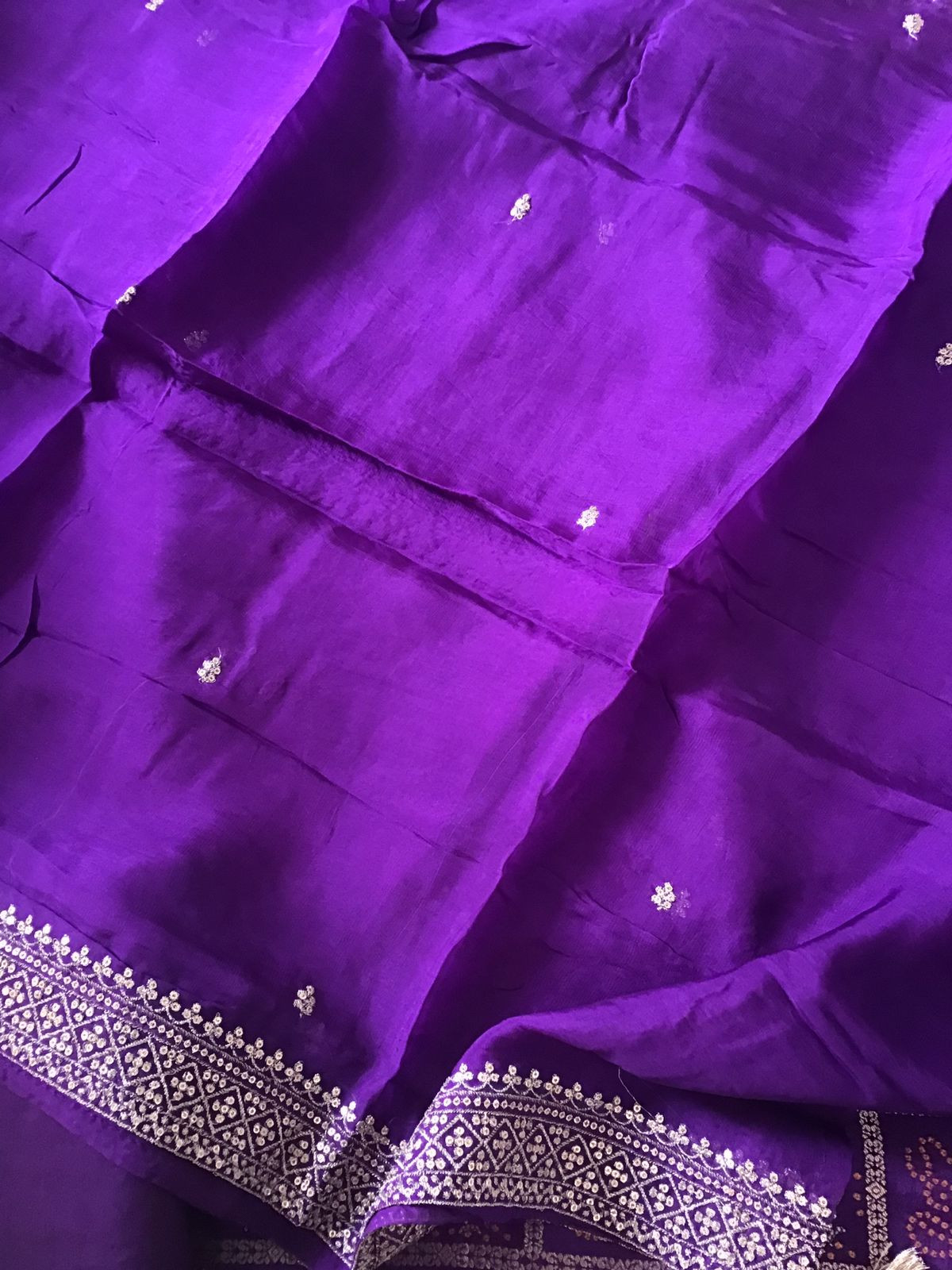 Pure Upada Silk Banarasi Weaved Suit - Purple