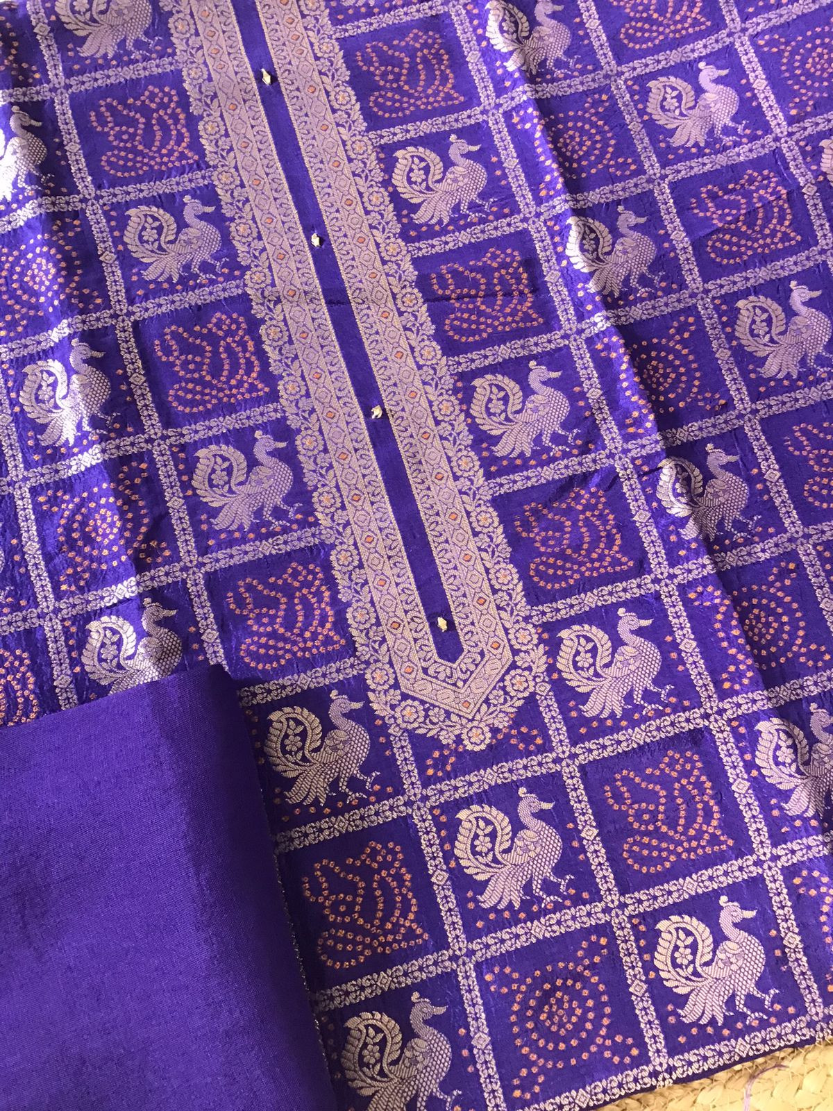 Pure Upada Silk Banarasi Weaved Suit - Blue