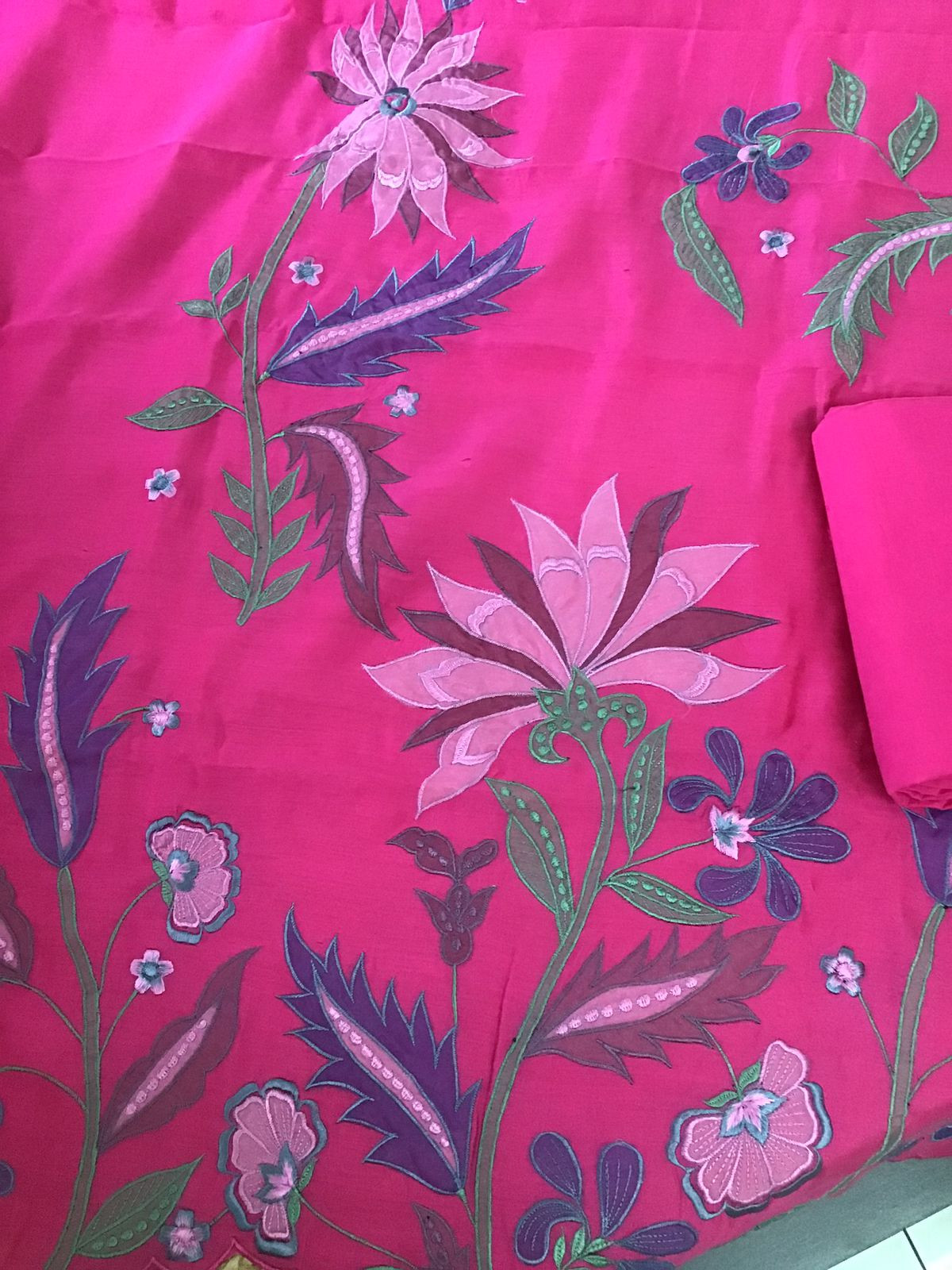 Pure Mul Chanderi Embroidered Suit - Pink