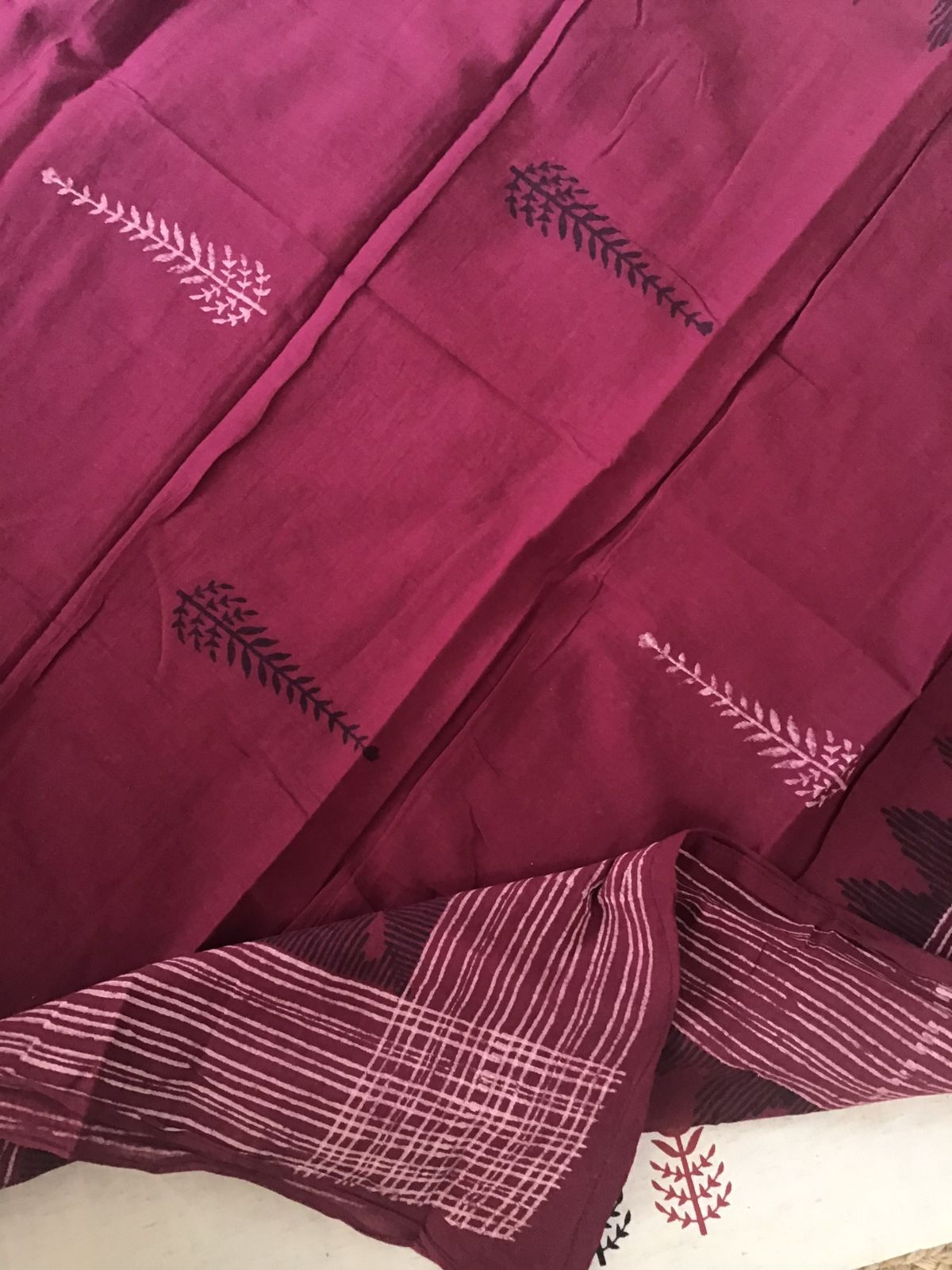 Pure Thick Khadi Cotton Printed Embroidered Suit - Cream