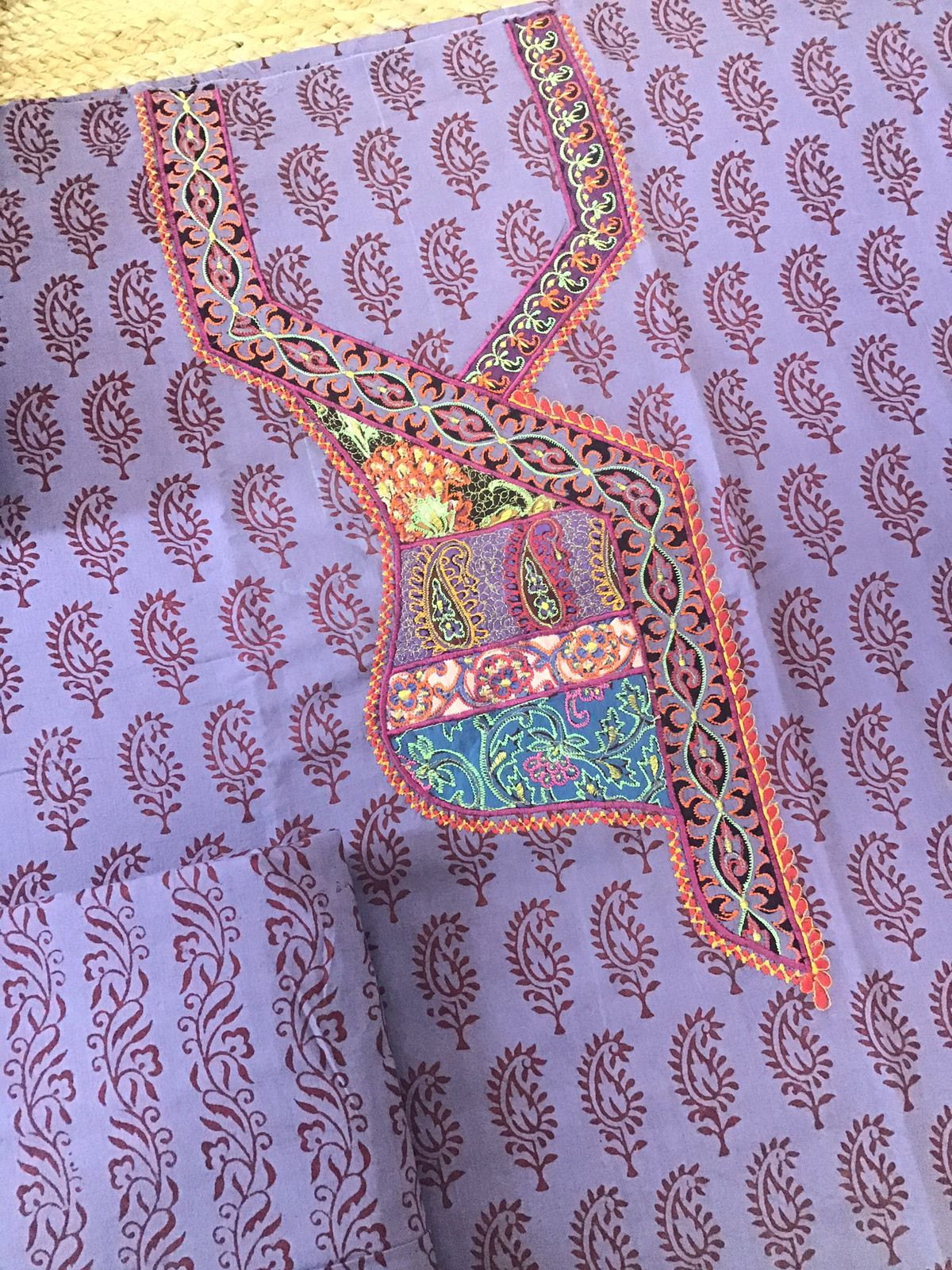 Pure Cotton Bagh Printed Embroidered Suit - Purple