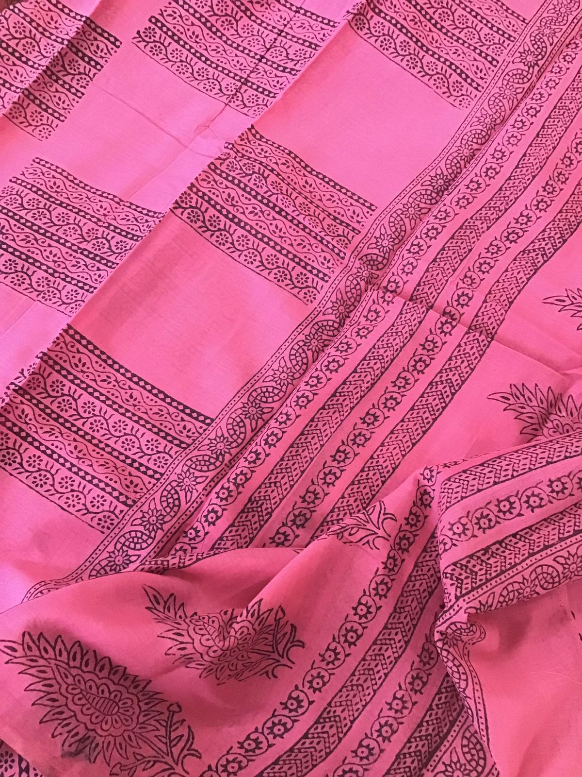 Pure Cotton Bagh Printed Embroidered Suit - Pink