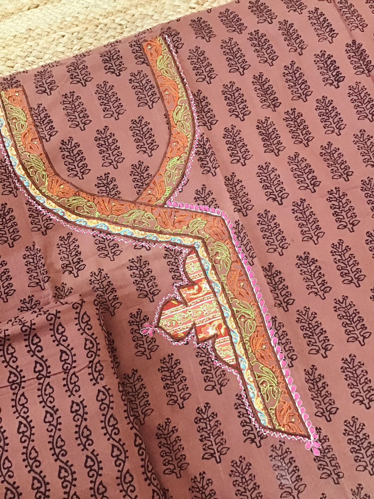 Pure Cotton Bagh Printed Embroidered Suit - Brown