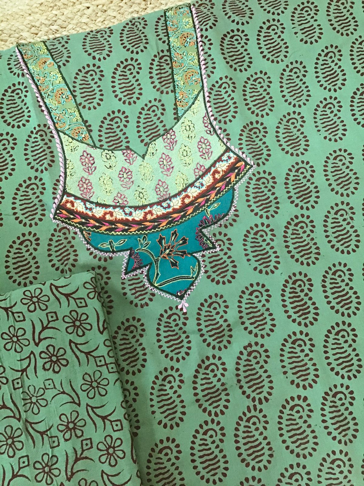 Pure Cotton Bagh Printed Embroidered Suit - Green