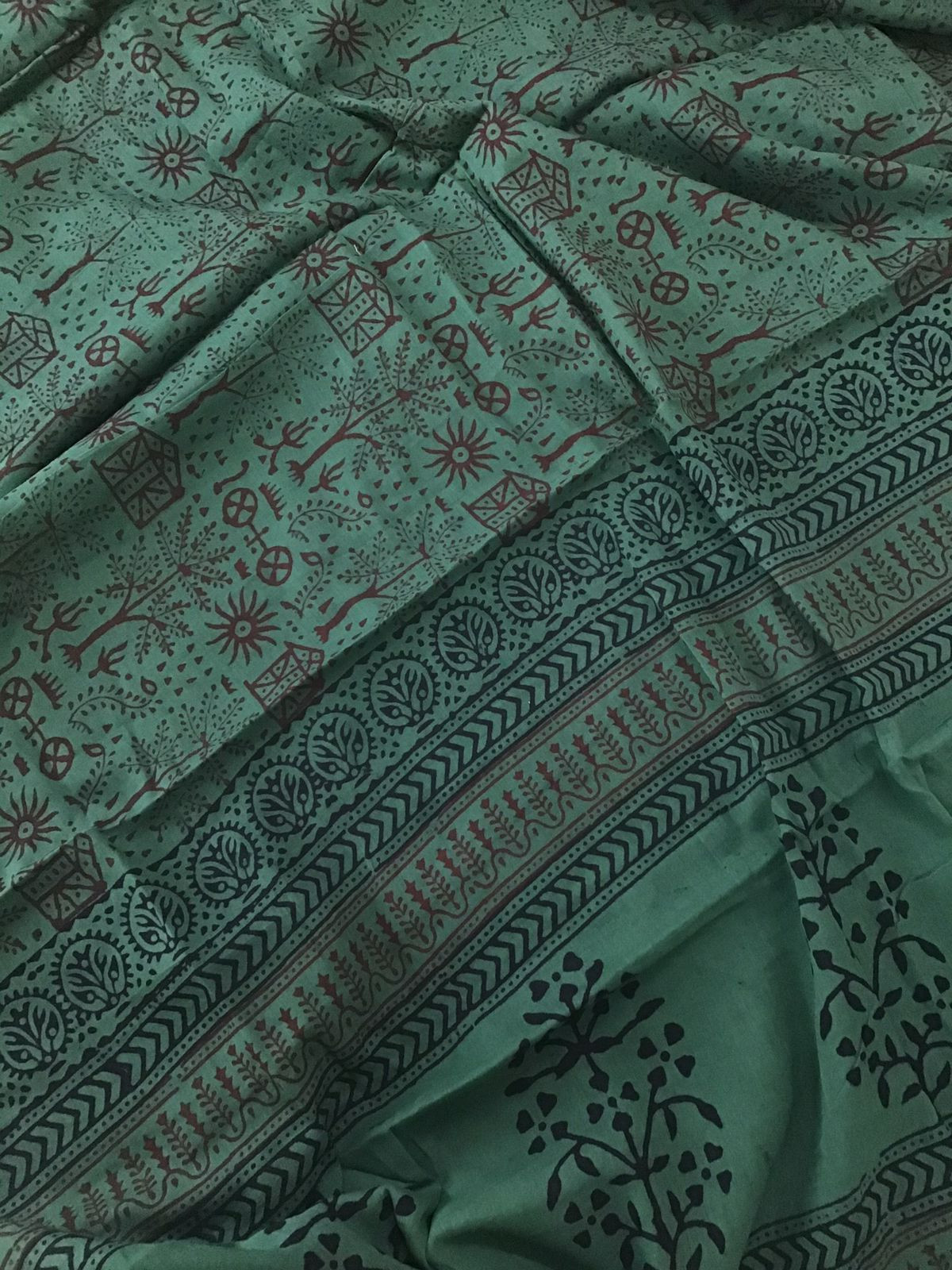 Pure Cotton Bagh Printed Embroidered Suit - Green