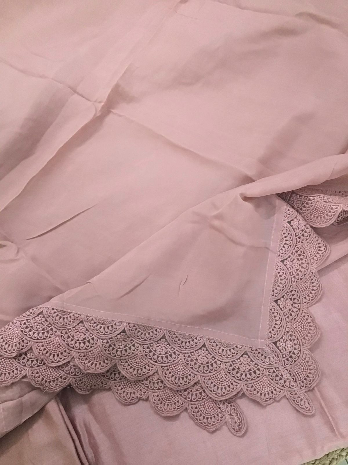 Pure Fine Chanderi Embroidered Suit - Onion Pink