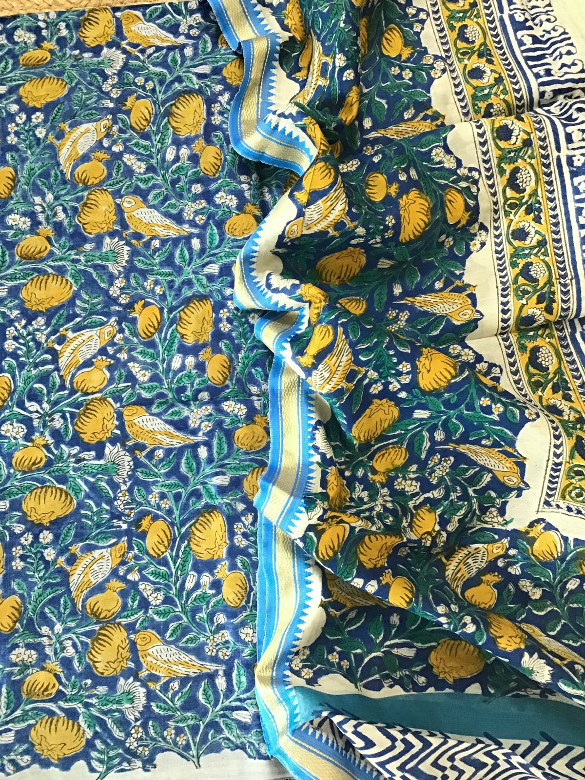 Pure Chanderi Printed Suit - Blue