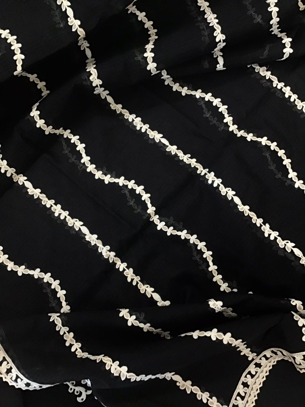 Soft Kota Silk Embroidered Suit - Black
