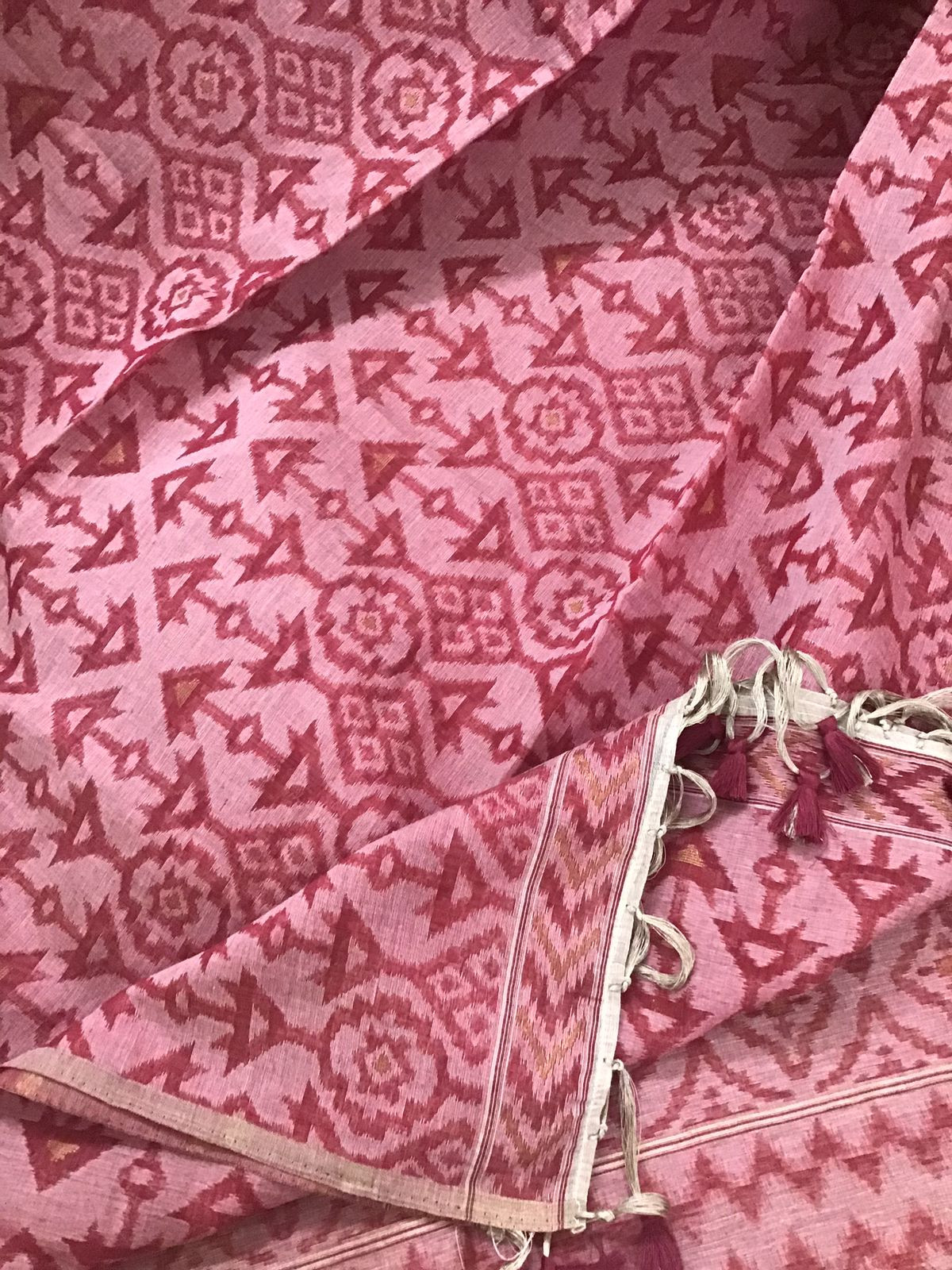 Soft Slub Chanderi Jamdani Weaved Embroidered Suit - Beige