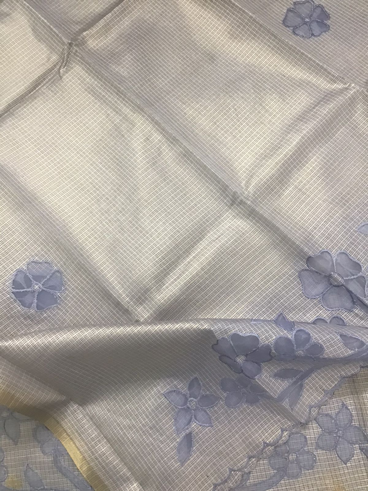 Soft Tissue Kota Silk Embroidered Suit - Lavender