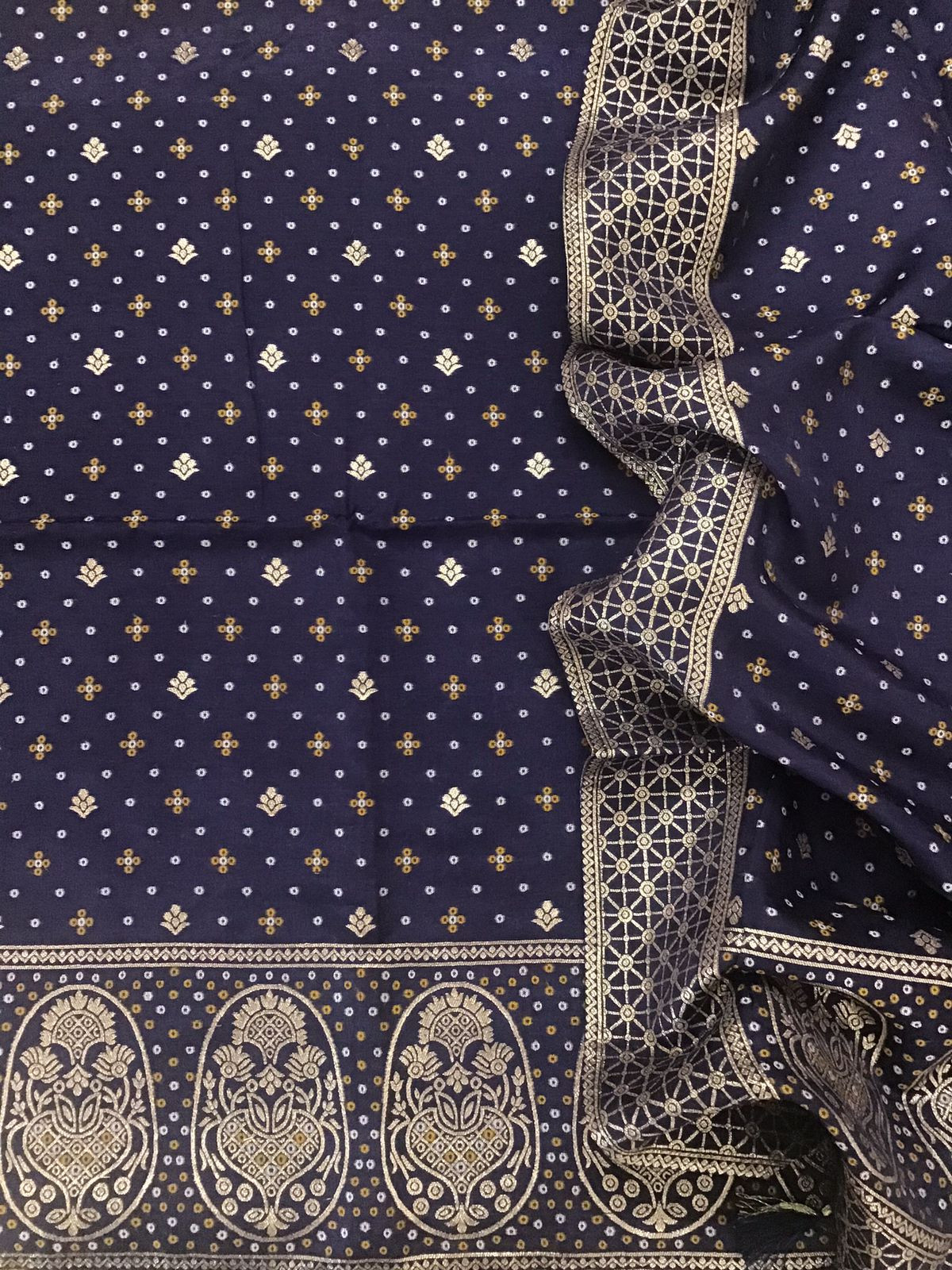 Soft Upada Silk Banarasi Weaved Suit - Blue