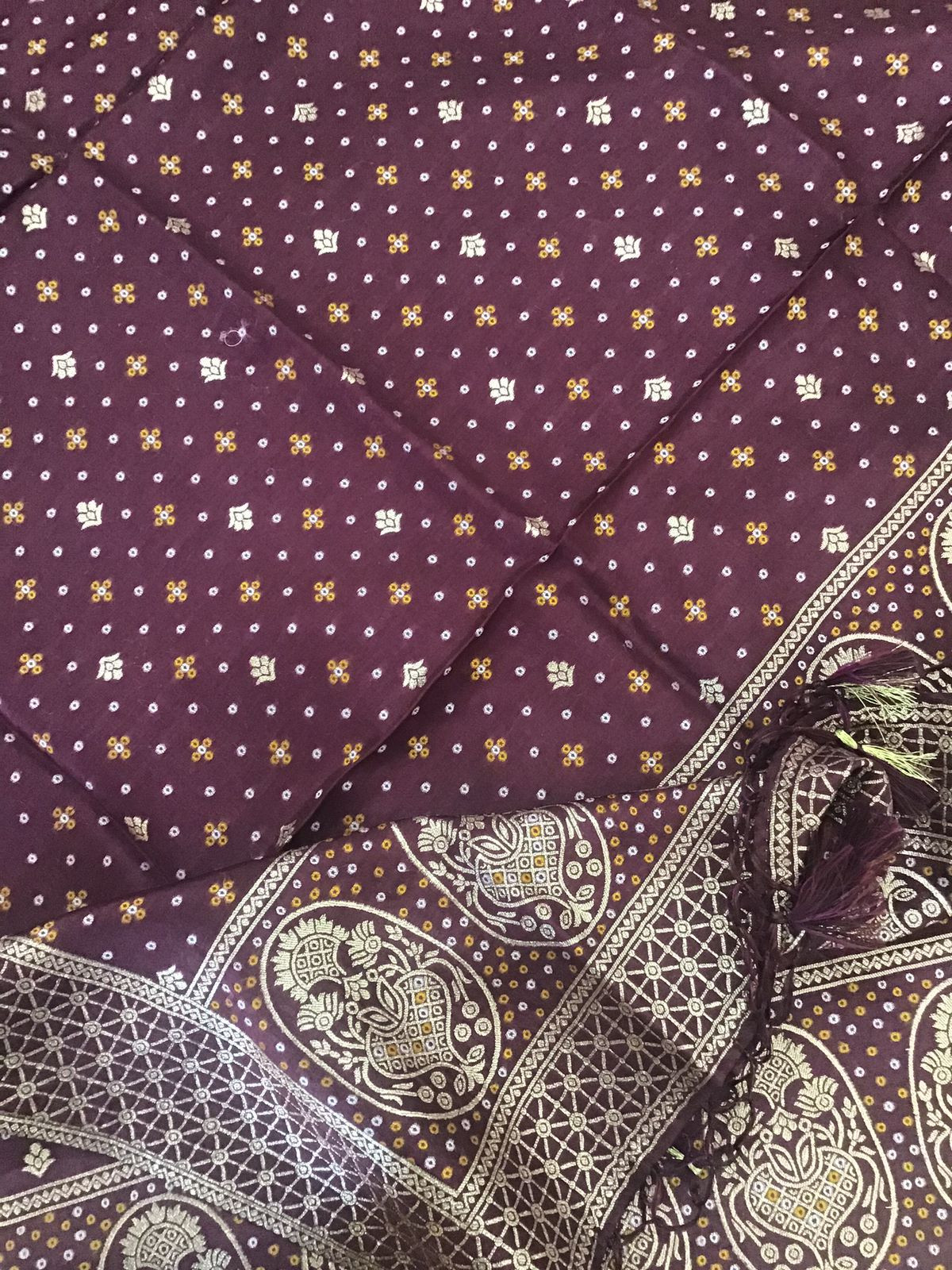 Soft Upada Silk Banarasi Weaved Suit - Wine