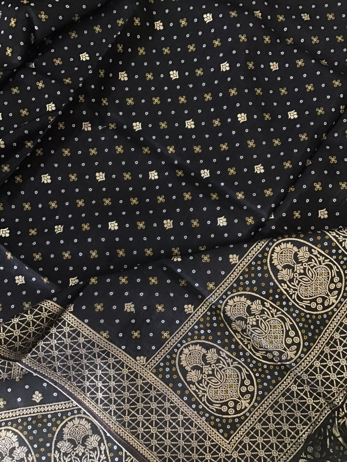 Soft Upada Silk Banarasi Weaved Suit - Black