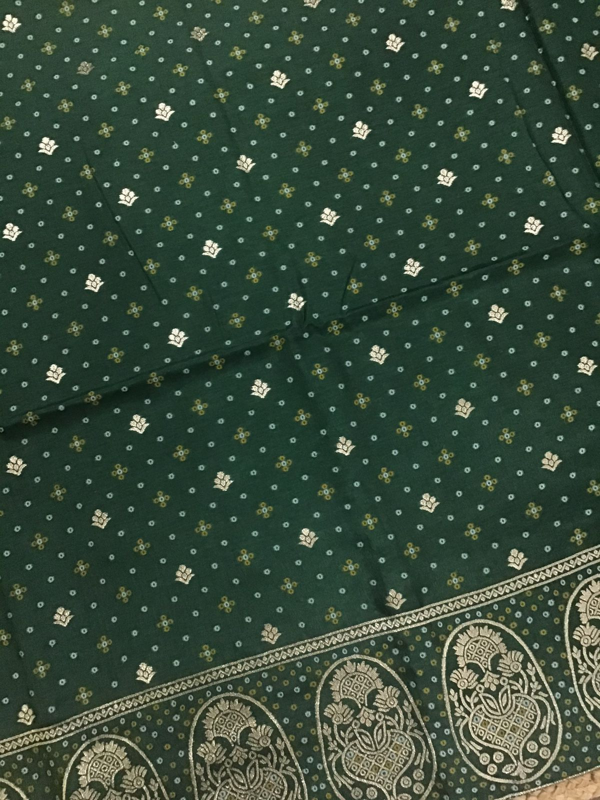 Soft Upada Silk Banarasi Weaved Suit - Green