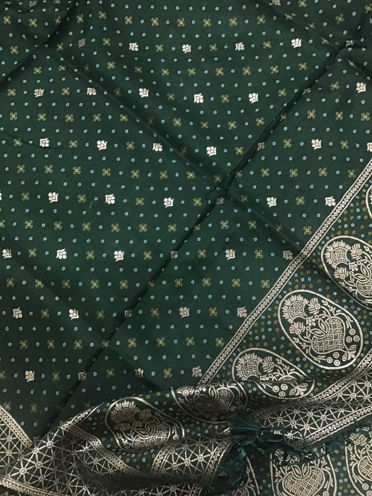 Soft Upada Silk Banarasi Weaved Suit - Green