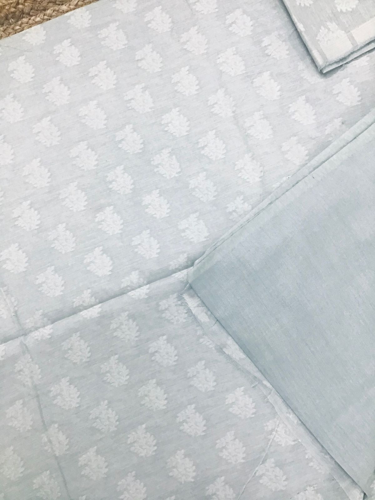 Pure Fine Chanderi Silk Self Banarasi Weaved Suit - Grey