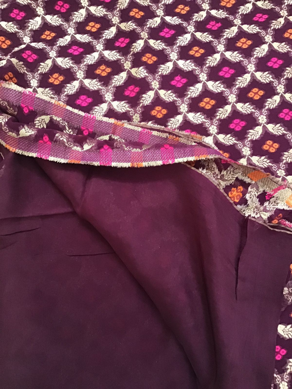 Pure Georgette Banarasi Weaved Suit - Wine