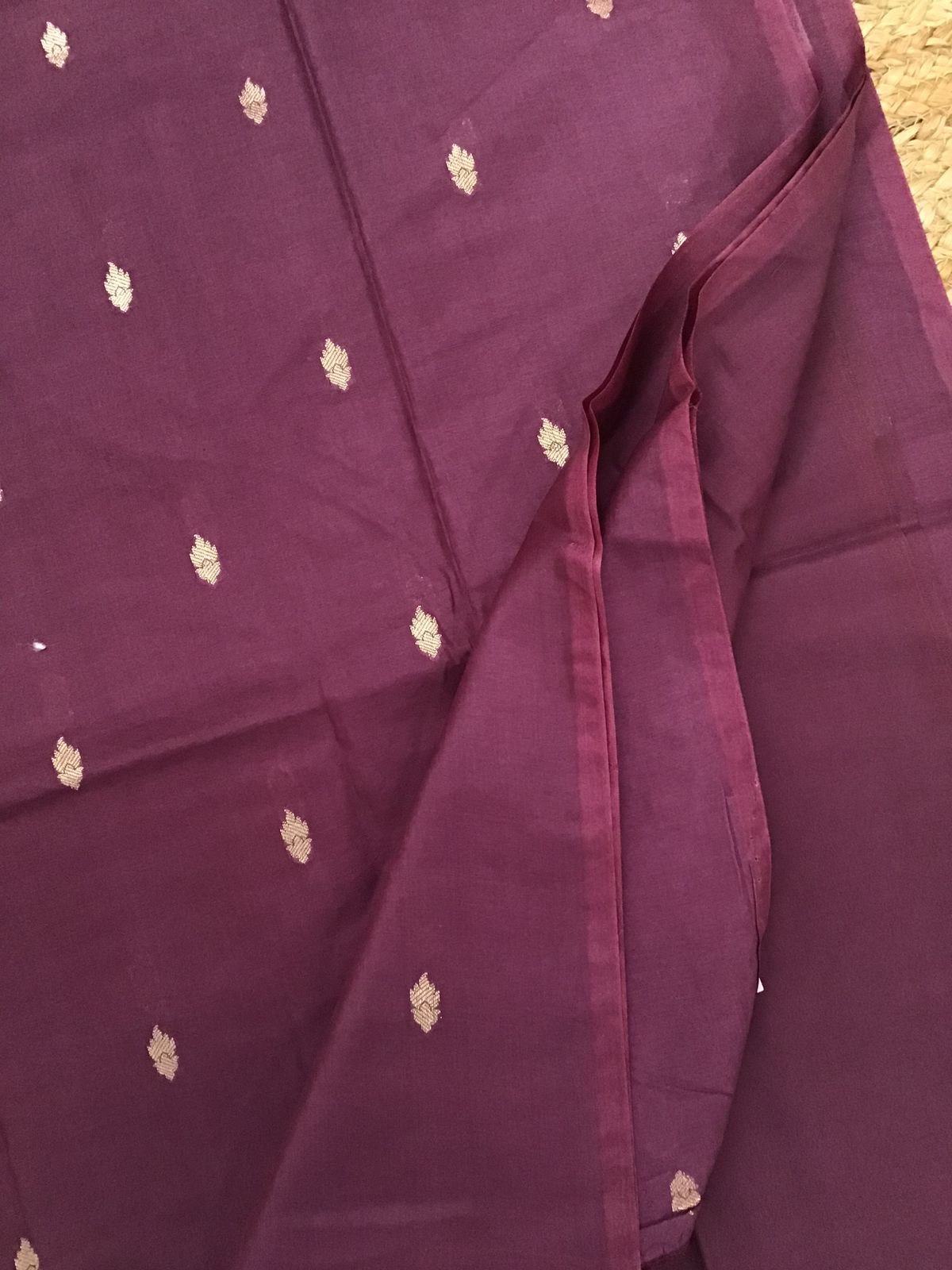 Pure Chanderi Silk Banarasi Weaved Suit - Wine
