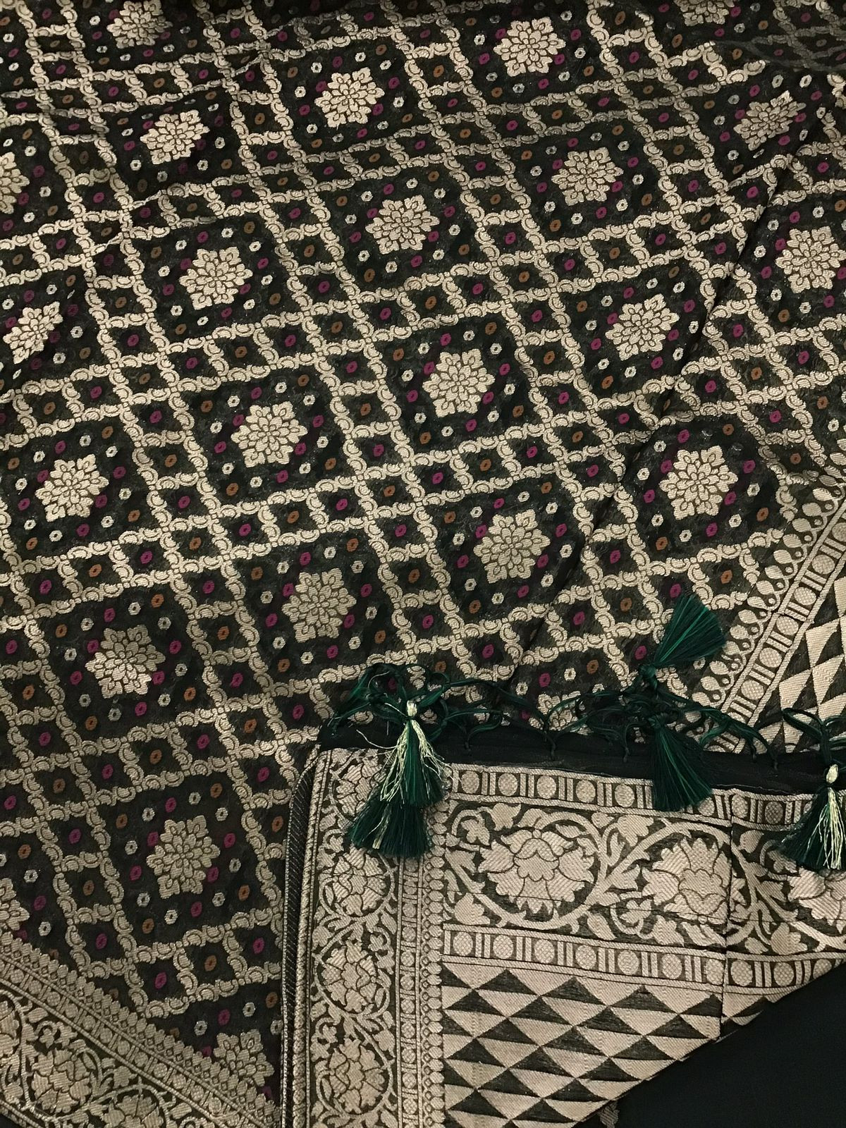 Pure Chanderi Silk Banarasi Weaved Suit - Green