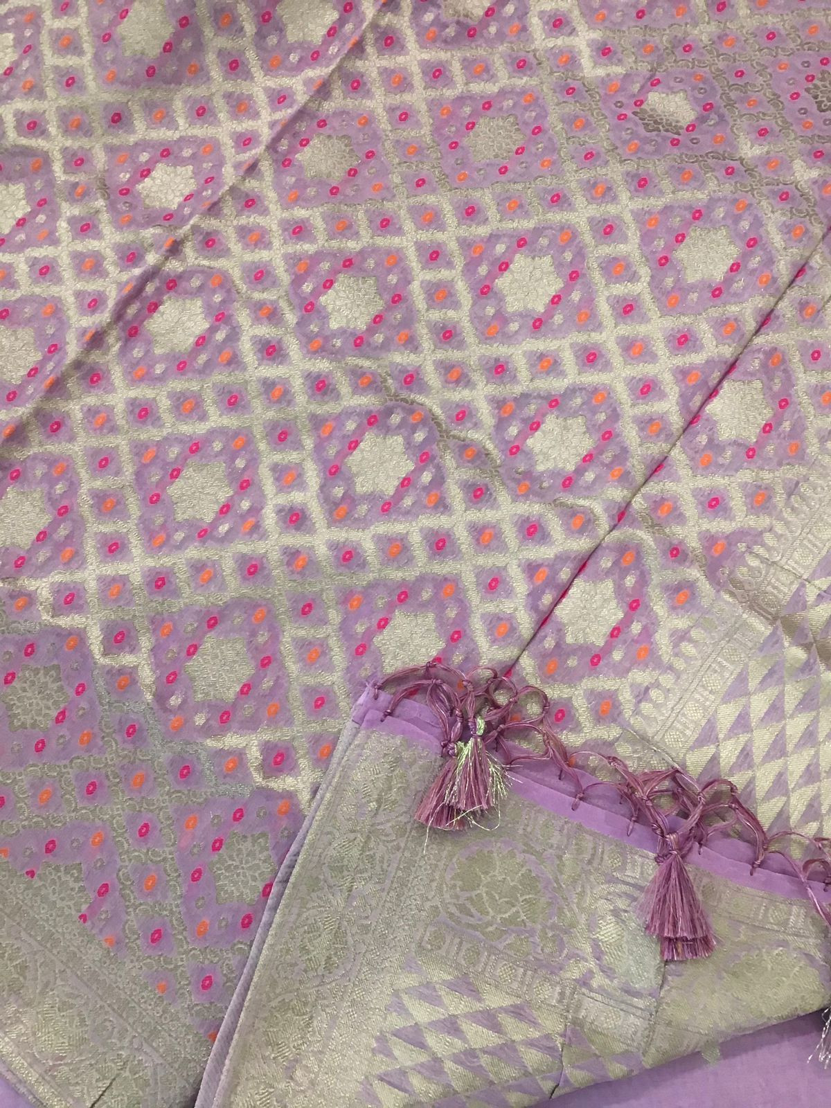 Pure Chanderi Silk Banarasi Weaved Suit - Purple