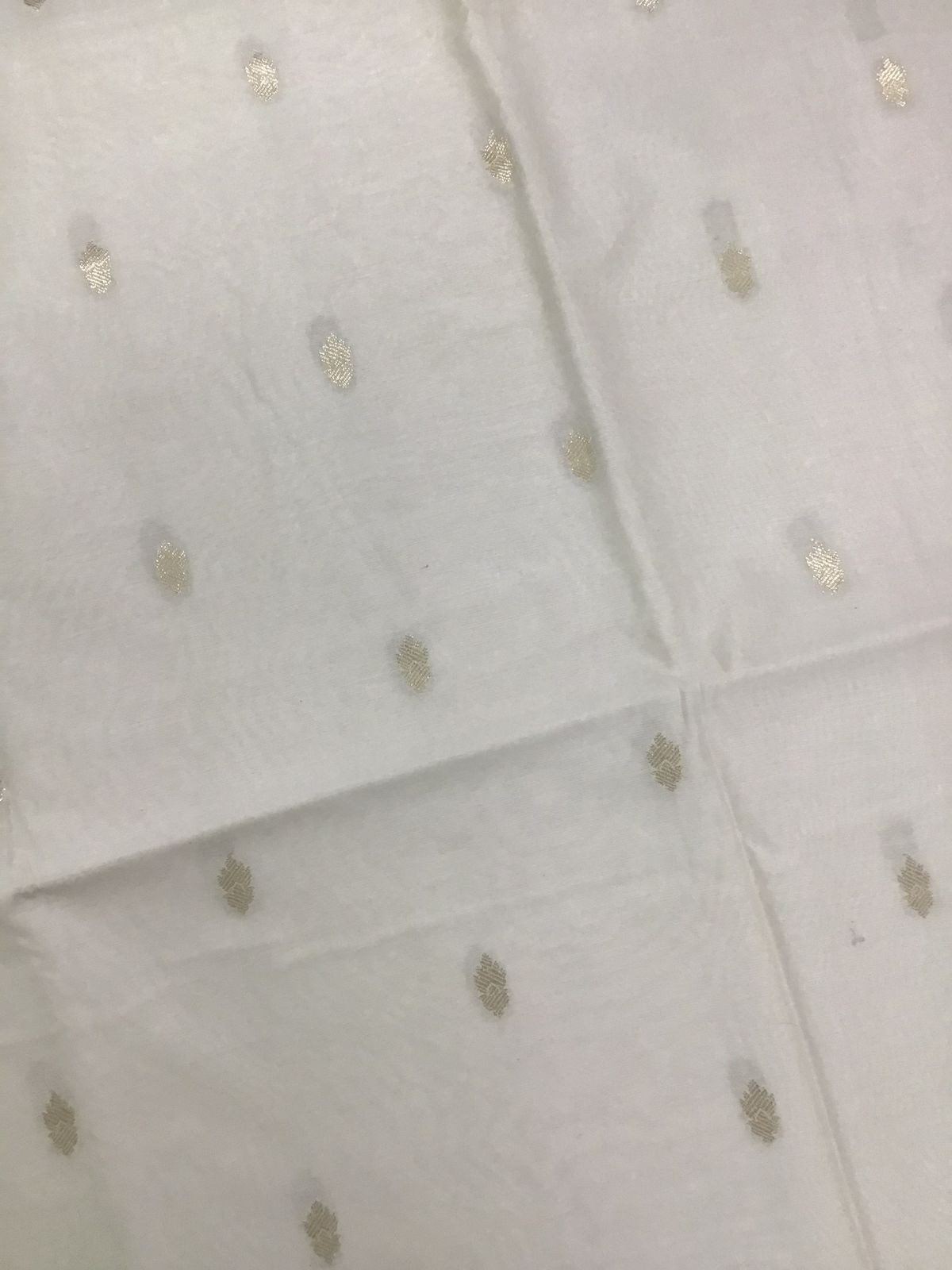 Pure Chanderi Silk Banarasi Weaved Suit - Offwhite