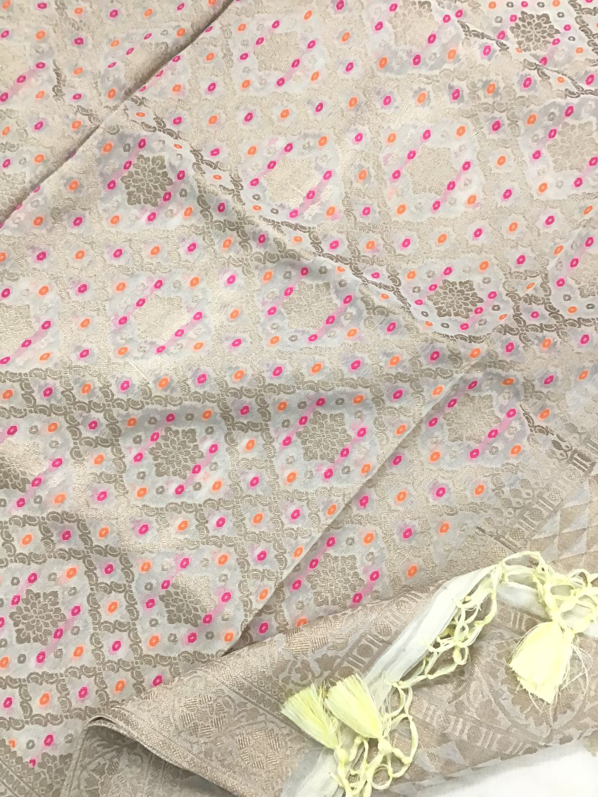 Pure Chanderi Silk Banarasi Weaved Suit - Offwhite