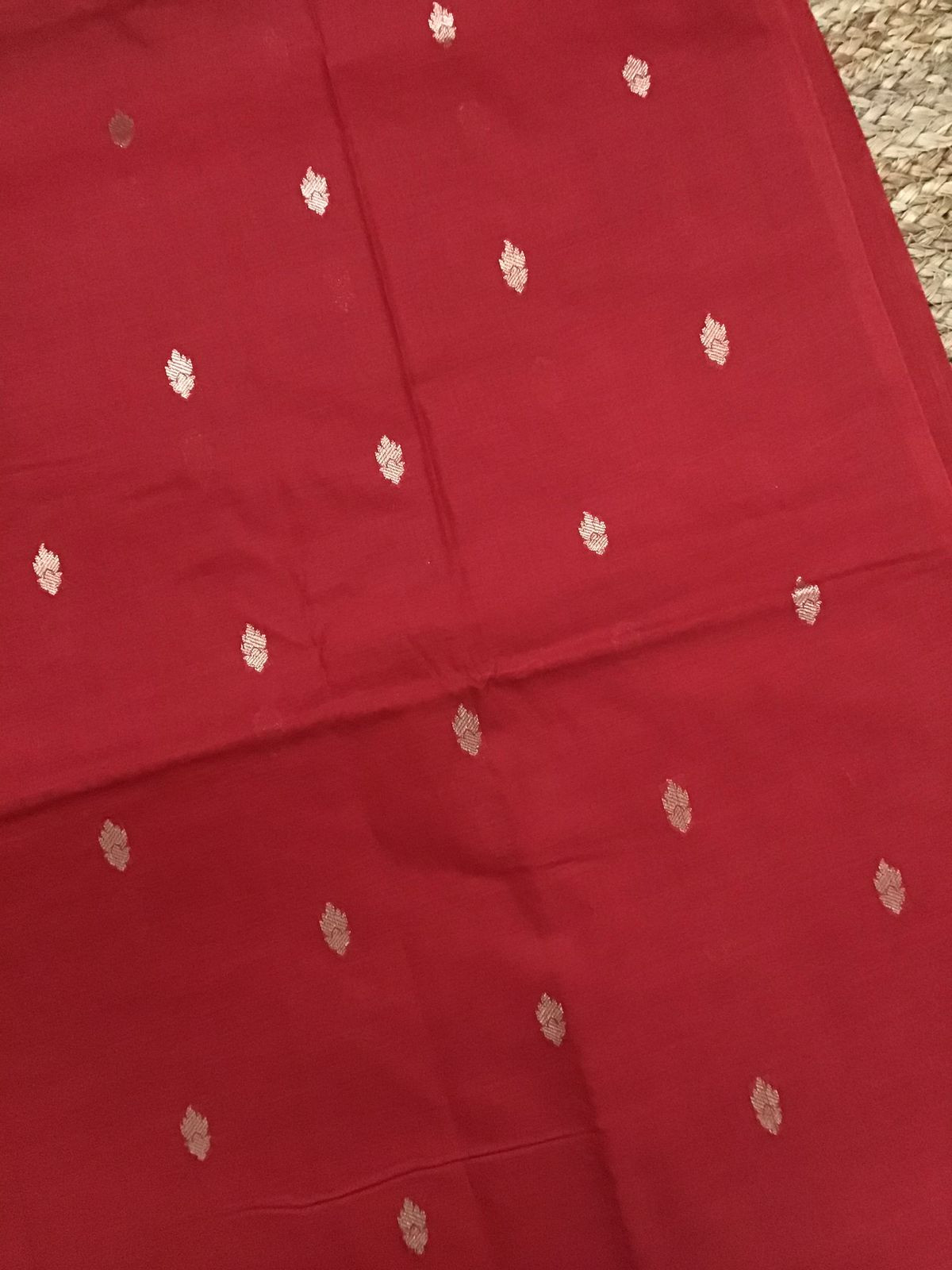 Pure Chanderi Silk Banarasi Weaved Suit - Red