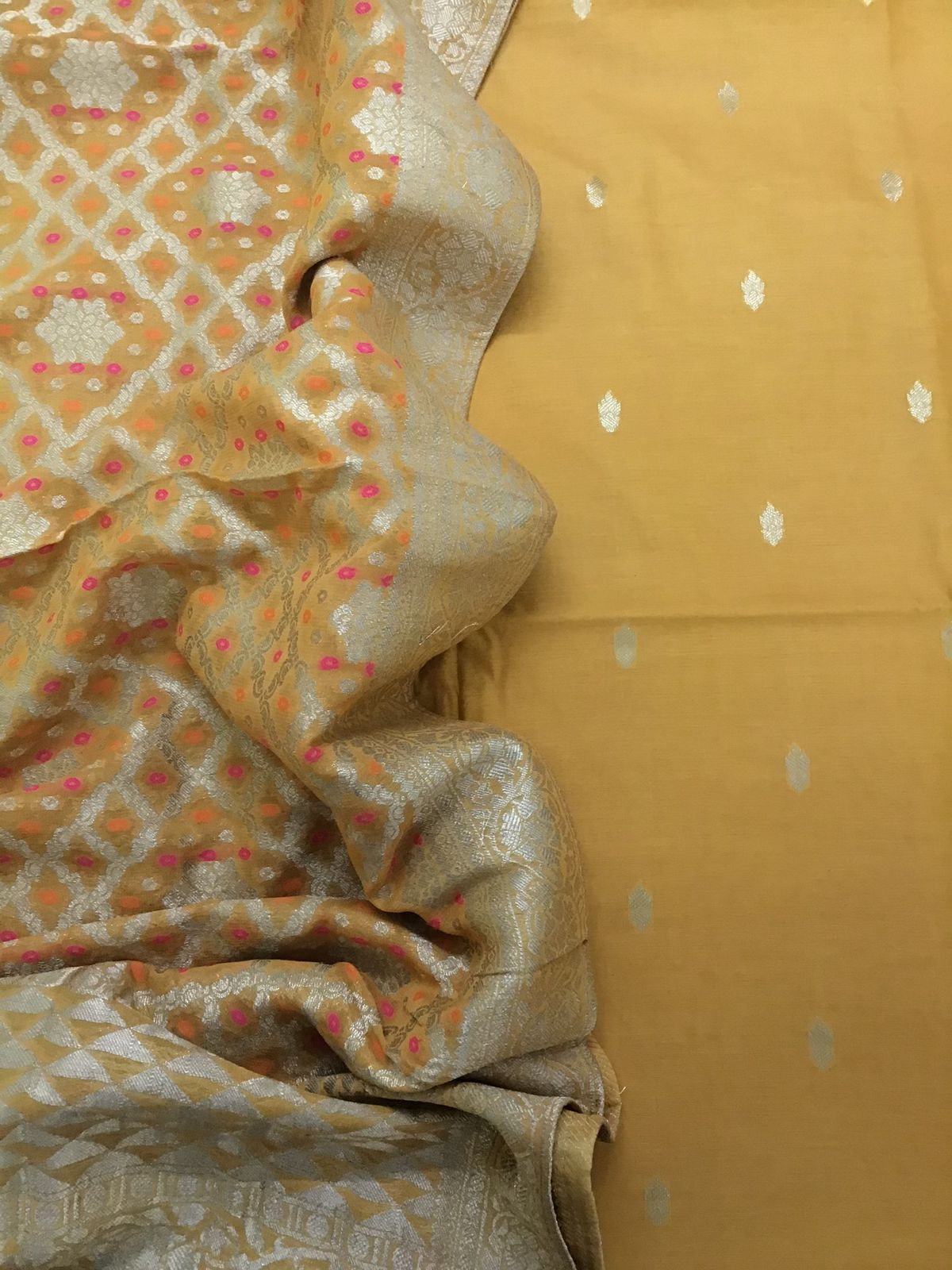 Pure Chanderi Silk Banarasi Weaved Suit - Yellow