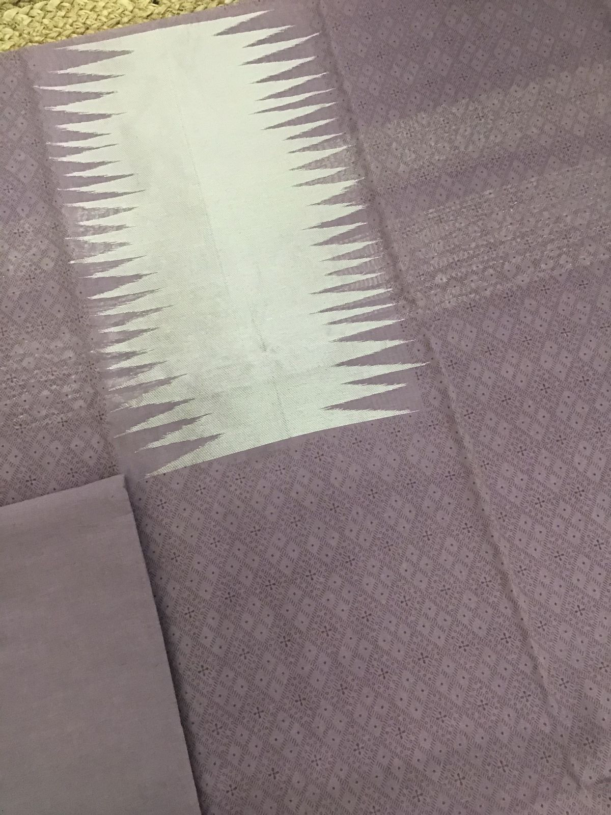 Soft Chanderi Cotton Printed Banarasi Weaved Suit - Purple