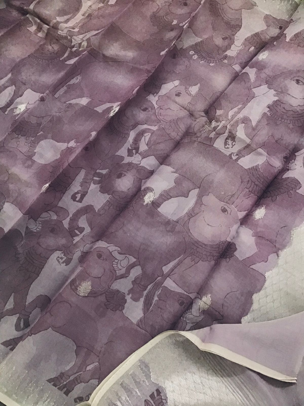 Soft Chanderi Cotton Printed Banarasi Weaved Suit - Purple