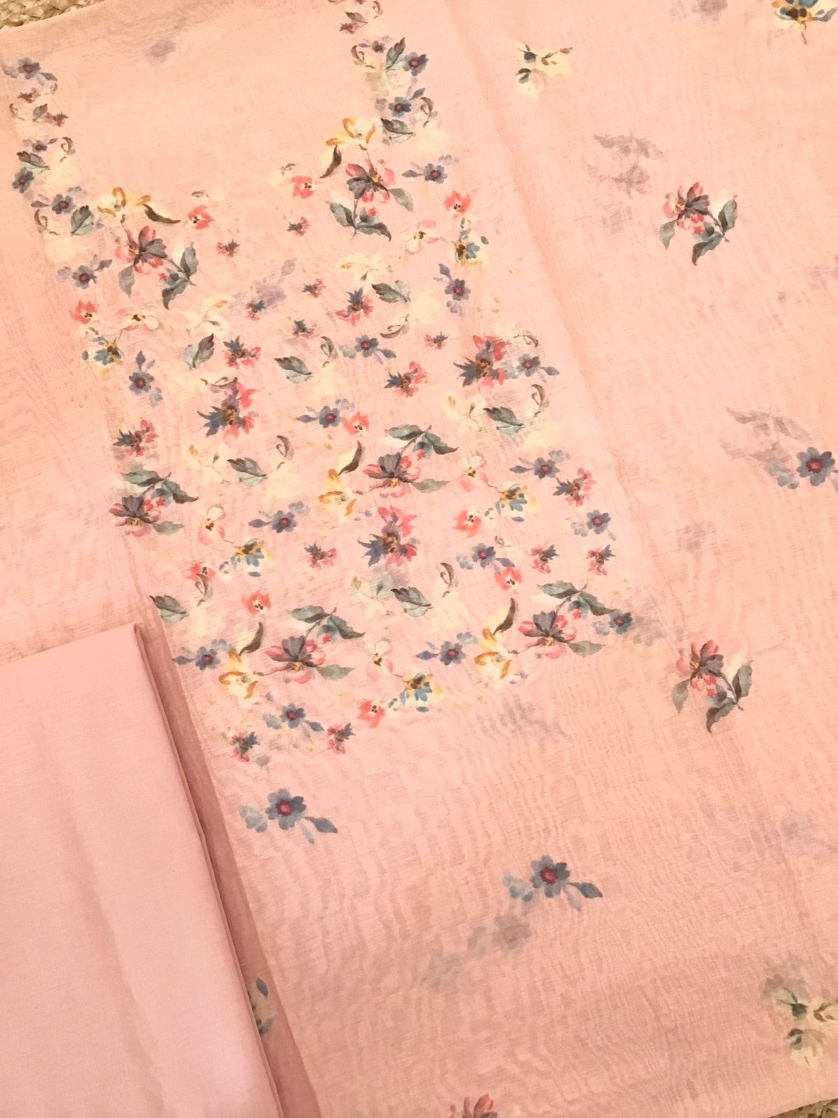 Pure Chanderi Digital Printed Suit - Peach