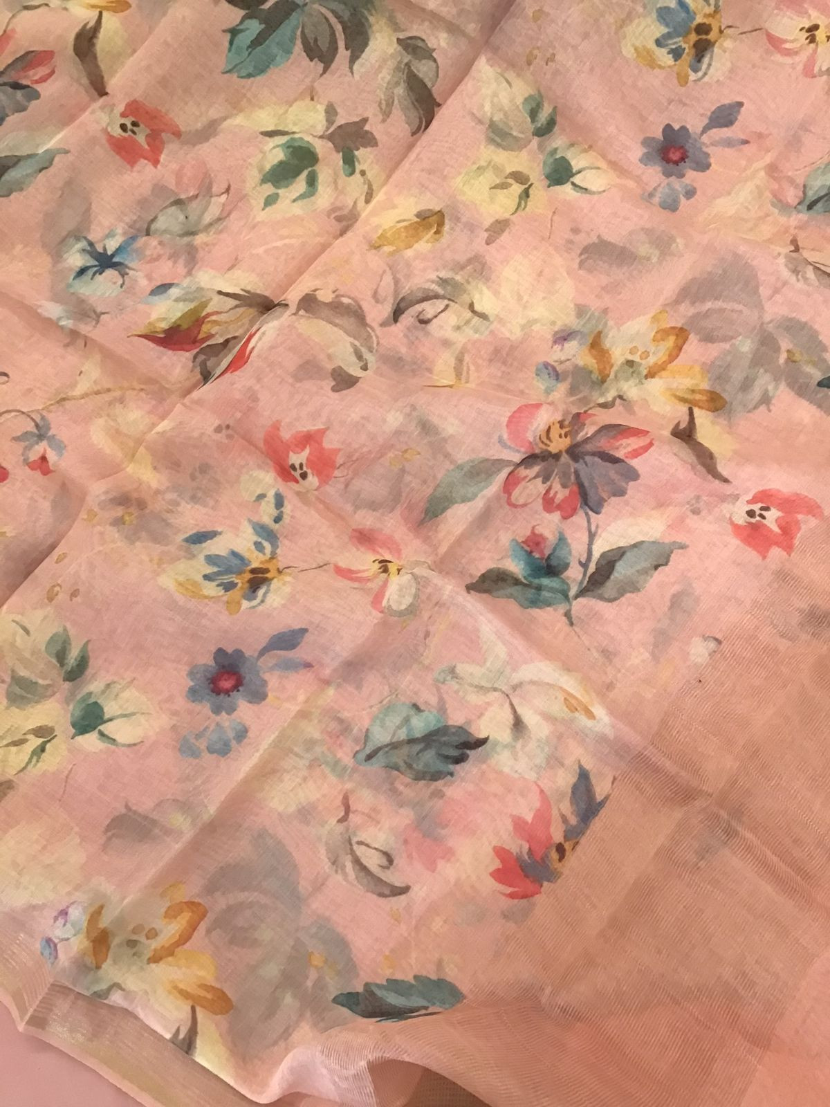 Pure Chanderi Digital Printed Suit - Peach