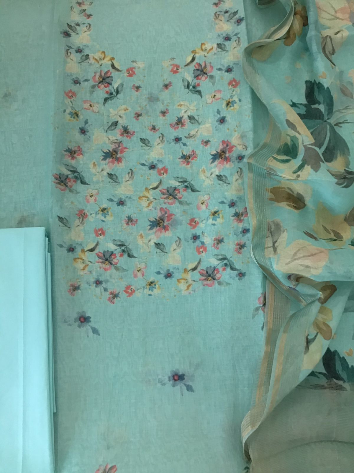 Pure Chanderi Digital Printed Suit - Blue