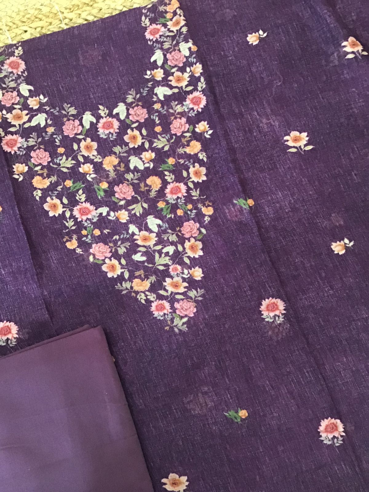 Pure Chanderi Digital Printed Suit - Violet