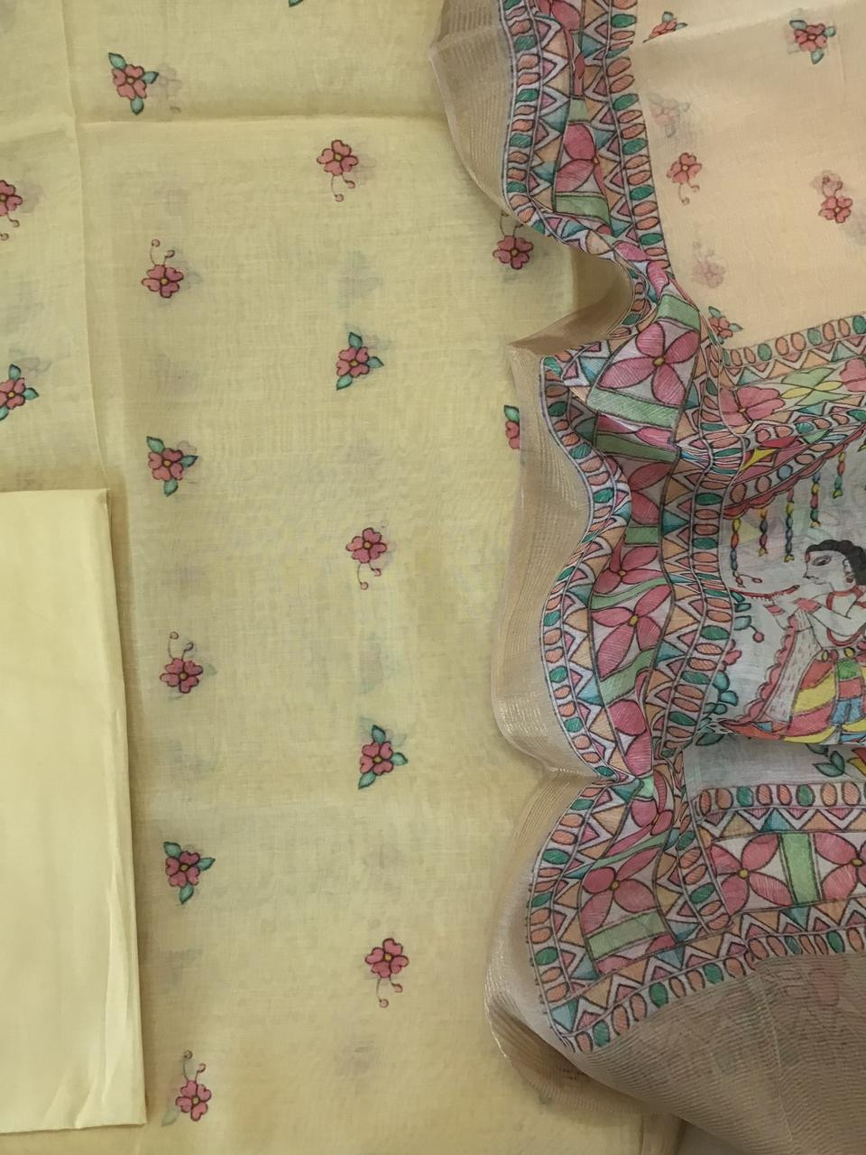 Pure Chanderi Digital Printed Suit - Yellow