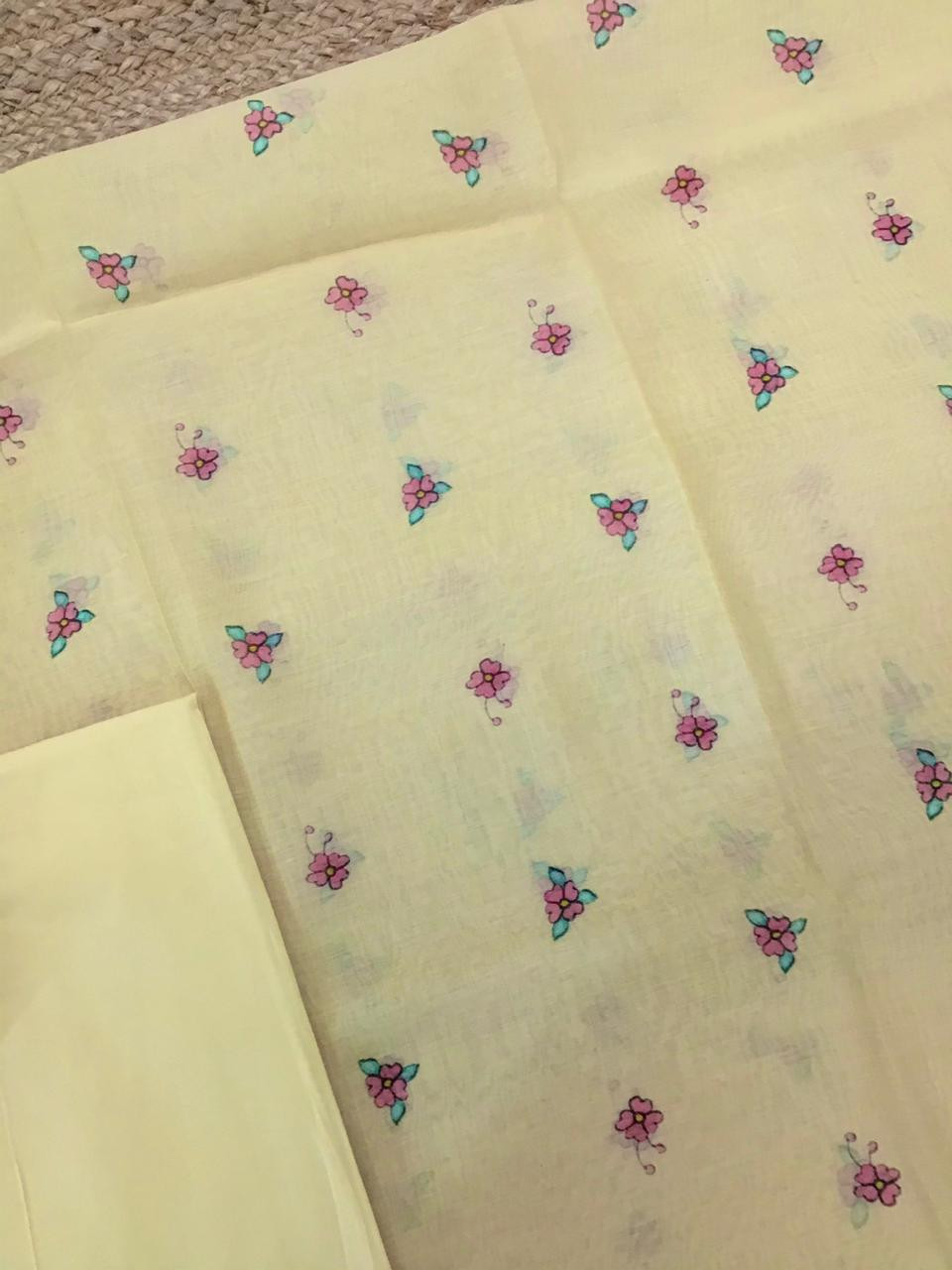 Pure Chanderi Digital Printed Suit - Yellow