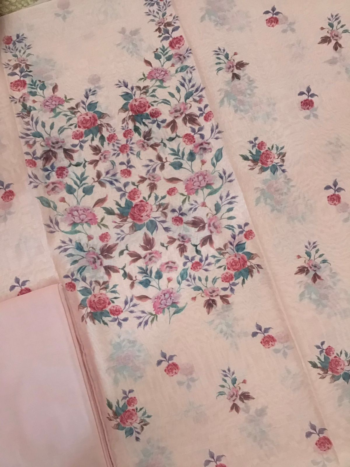 Pure Chanderi Digital Printed Suit - Peach