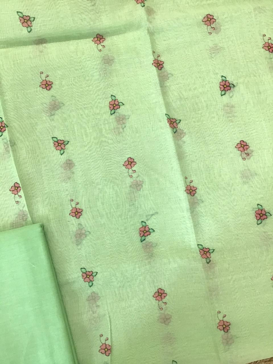 Pure Chanderi Digital Printed Suit - Green