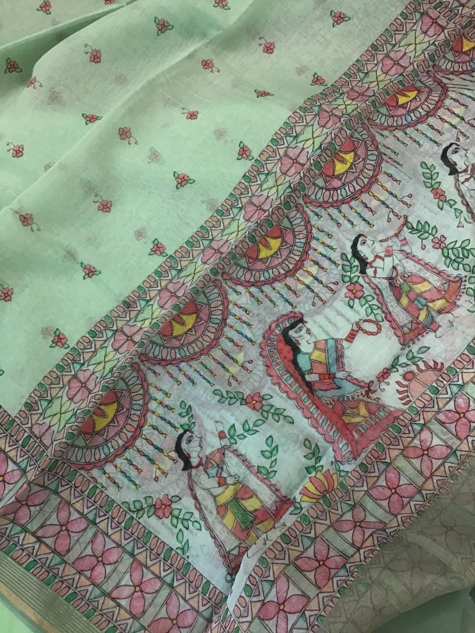 Pure Chanderi Digital Printed Suit - Green