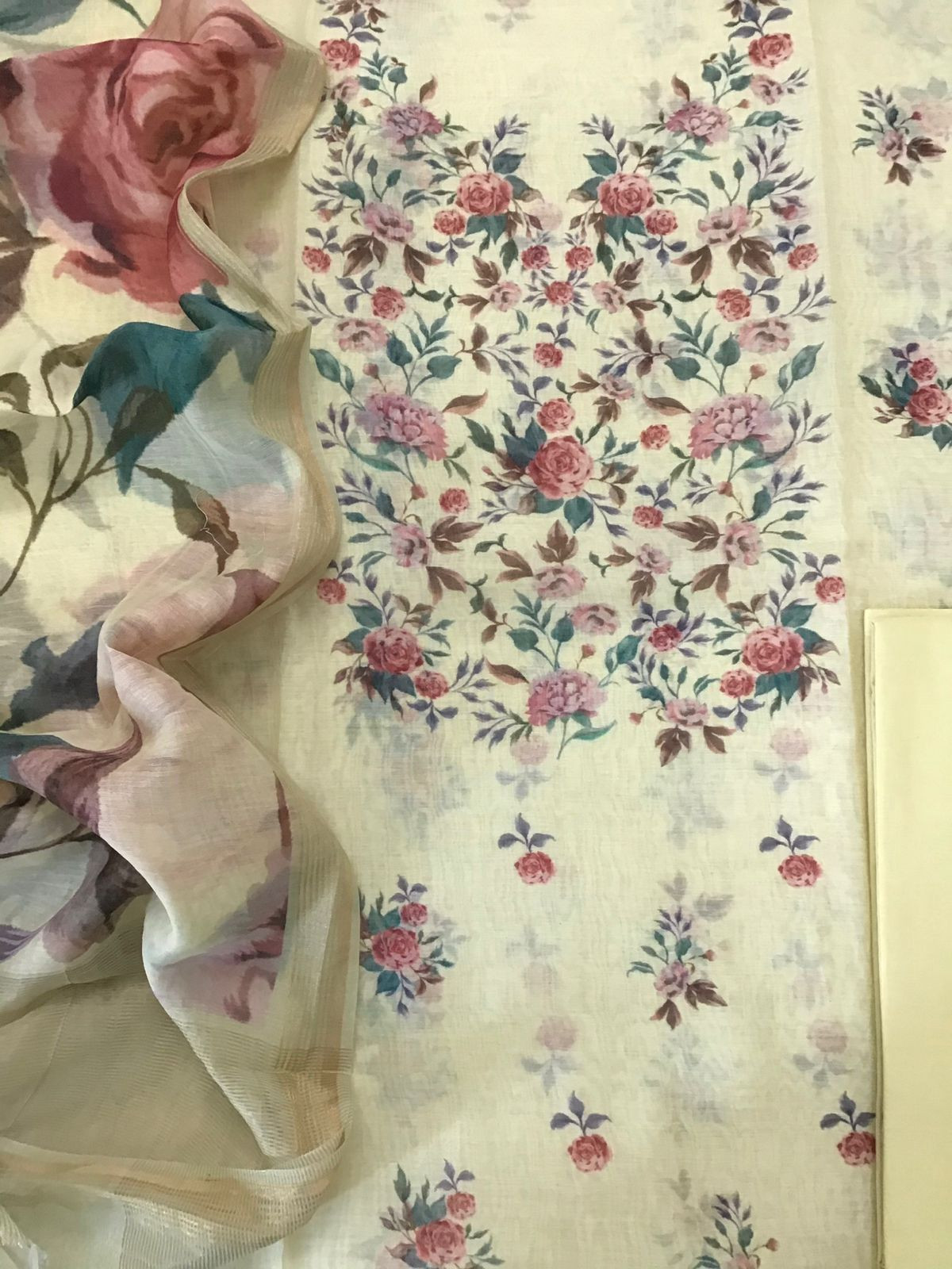 Pure Chanderi Digital Printed Suit - Yellow