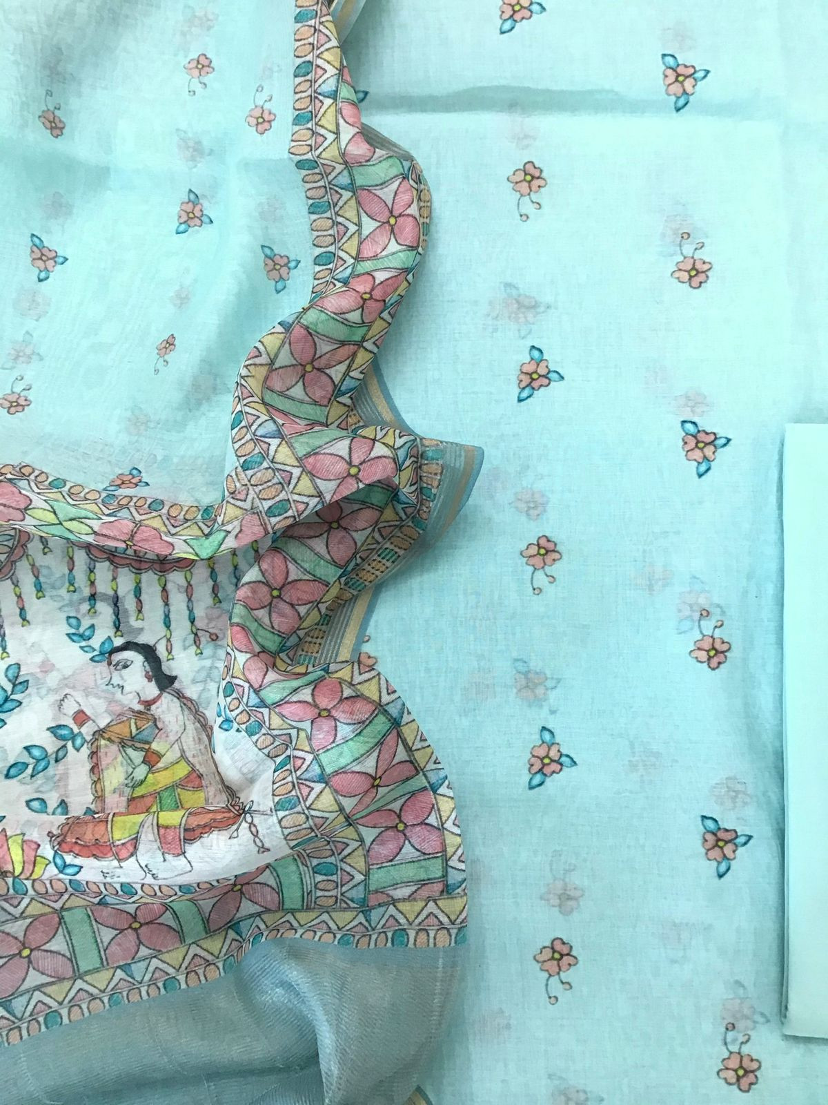 Pure Chanderi Digital Printed Suit - Blue