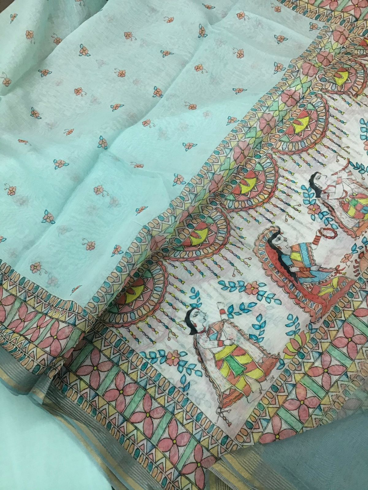 Pure Chanderi Digital Printed Suit - Blue