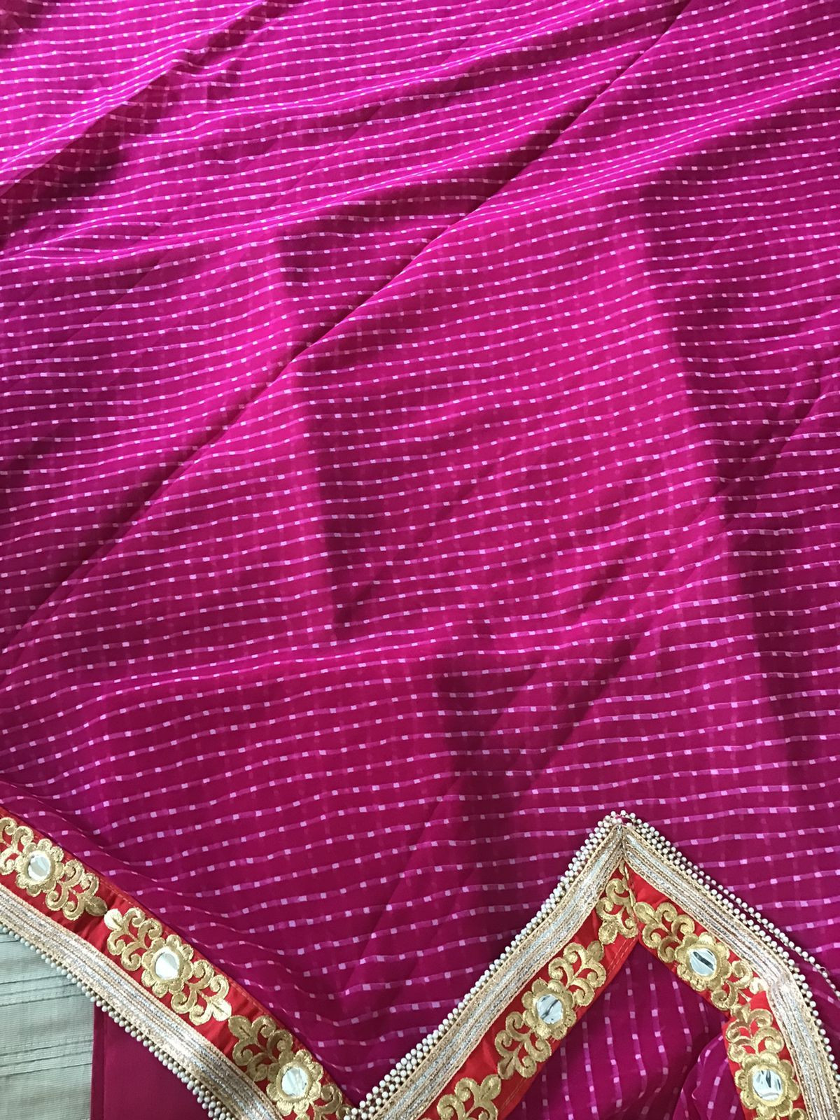 Pure Cotton Silk Printed Embroidered Suit - Beige