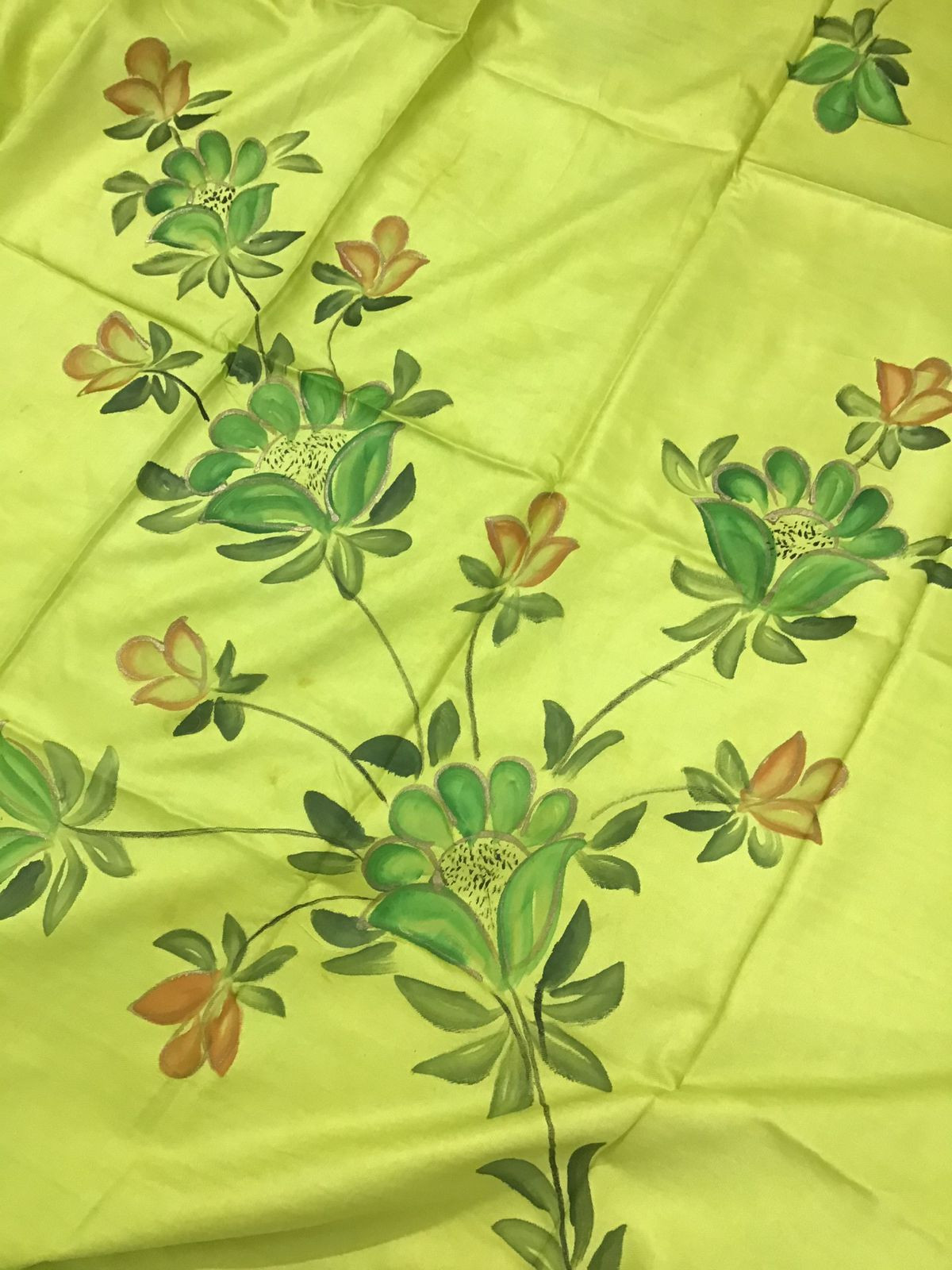 Soft Woollen Spun Silk Brush Painted Suit - Green