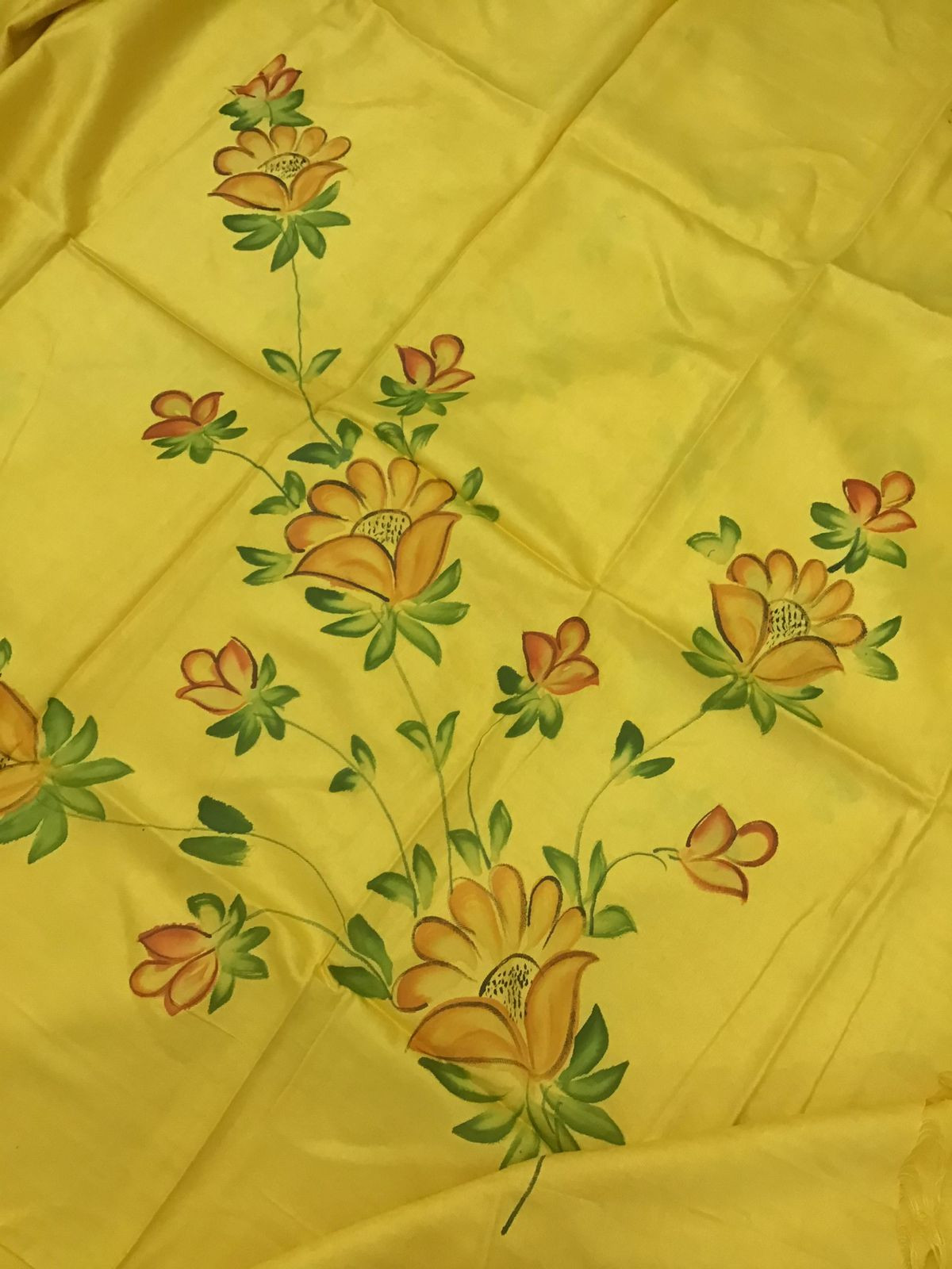 Soft Woollen Spun Silk Brush Painted Suit - Yellow