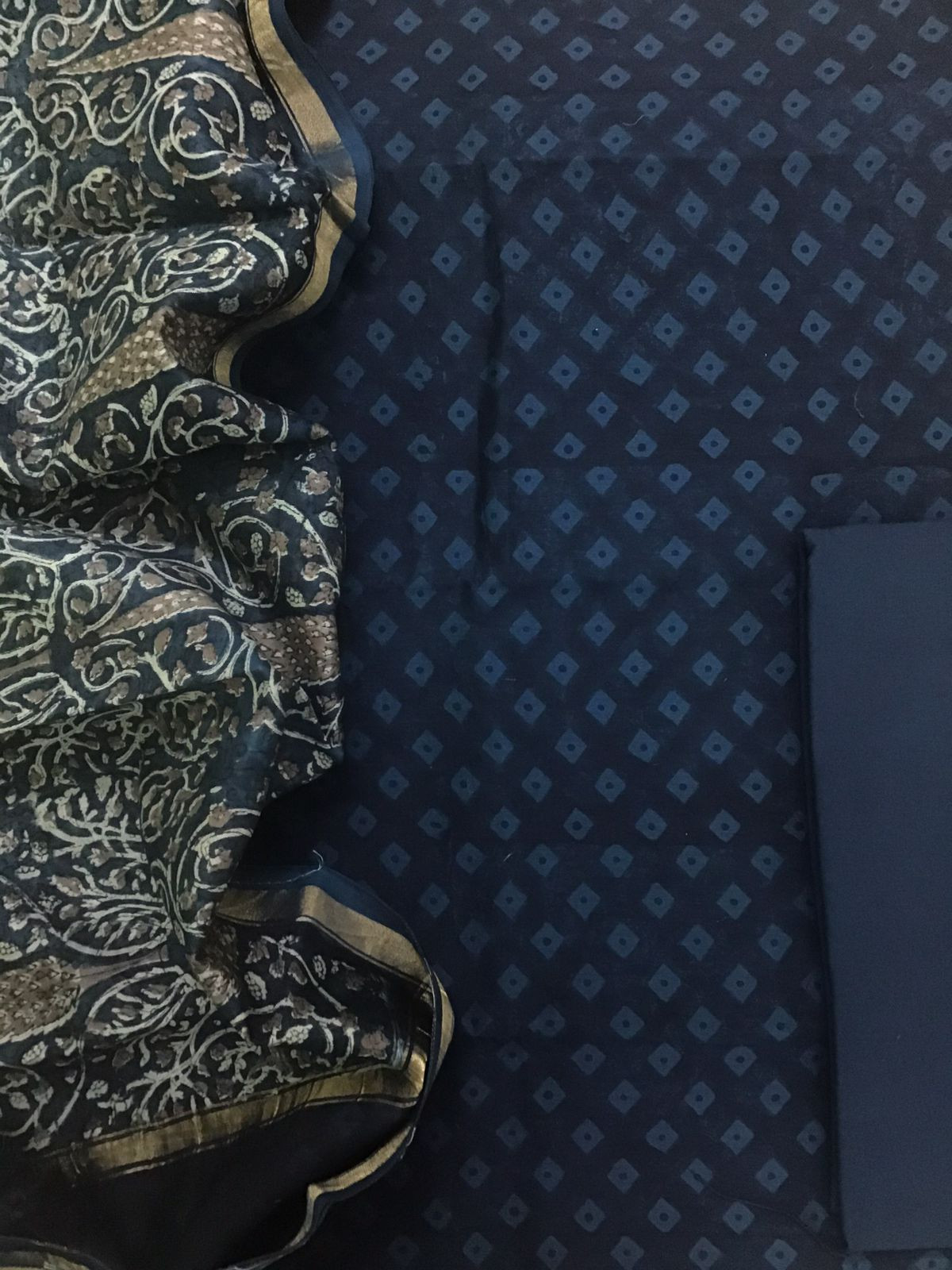 Pure Chanderi Printed Suit - Blue