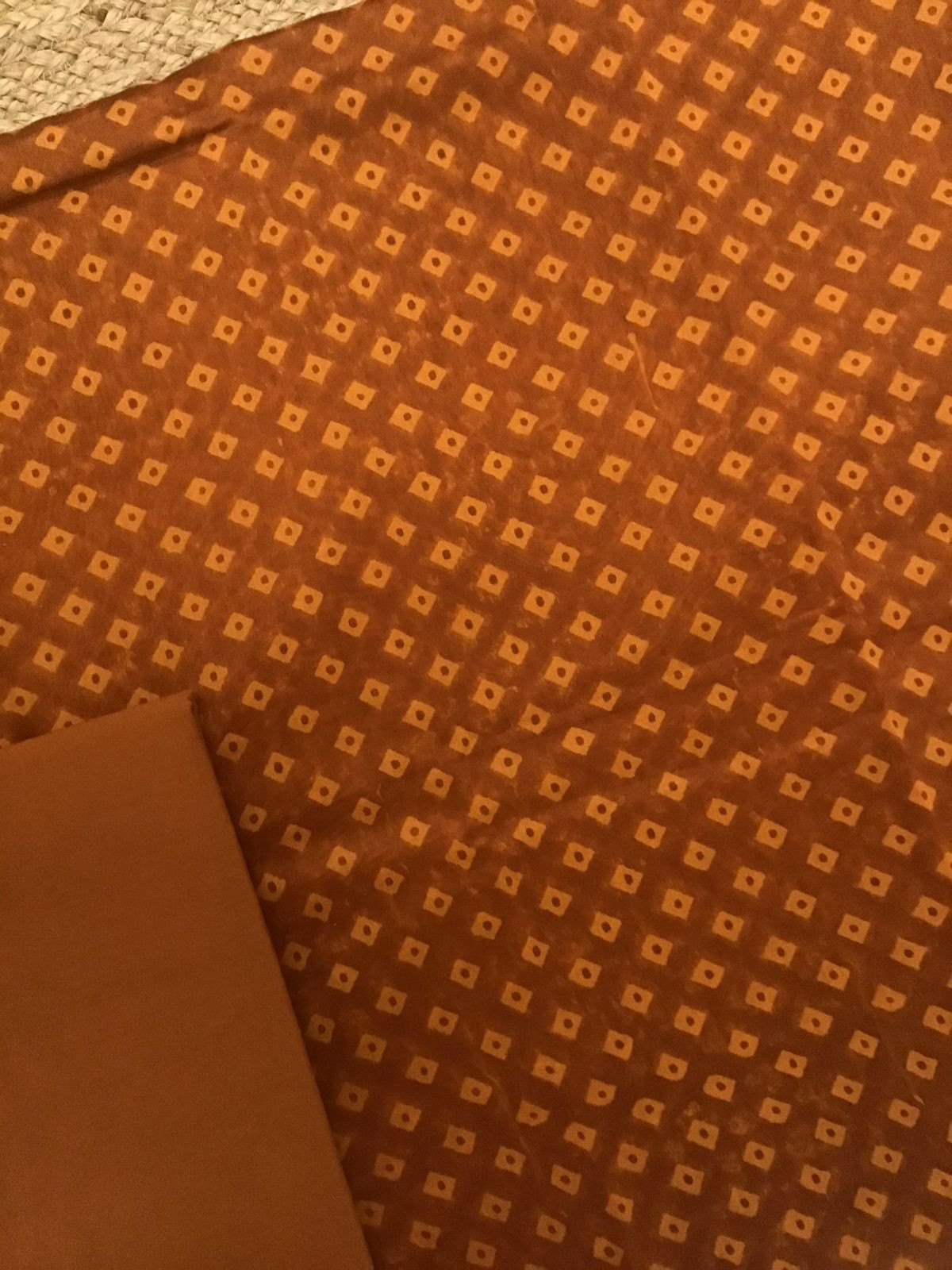 Pure Chanderi Printed Suit - Dark Orange