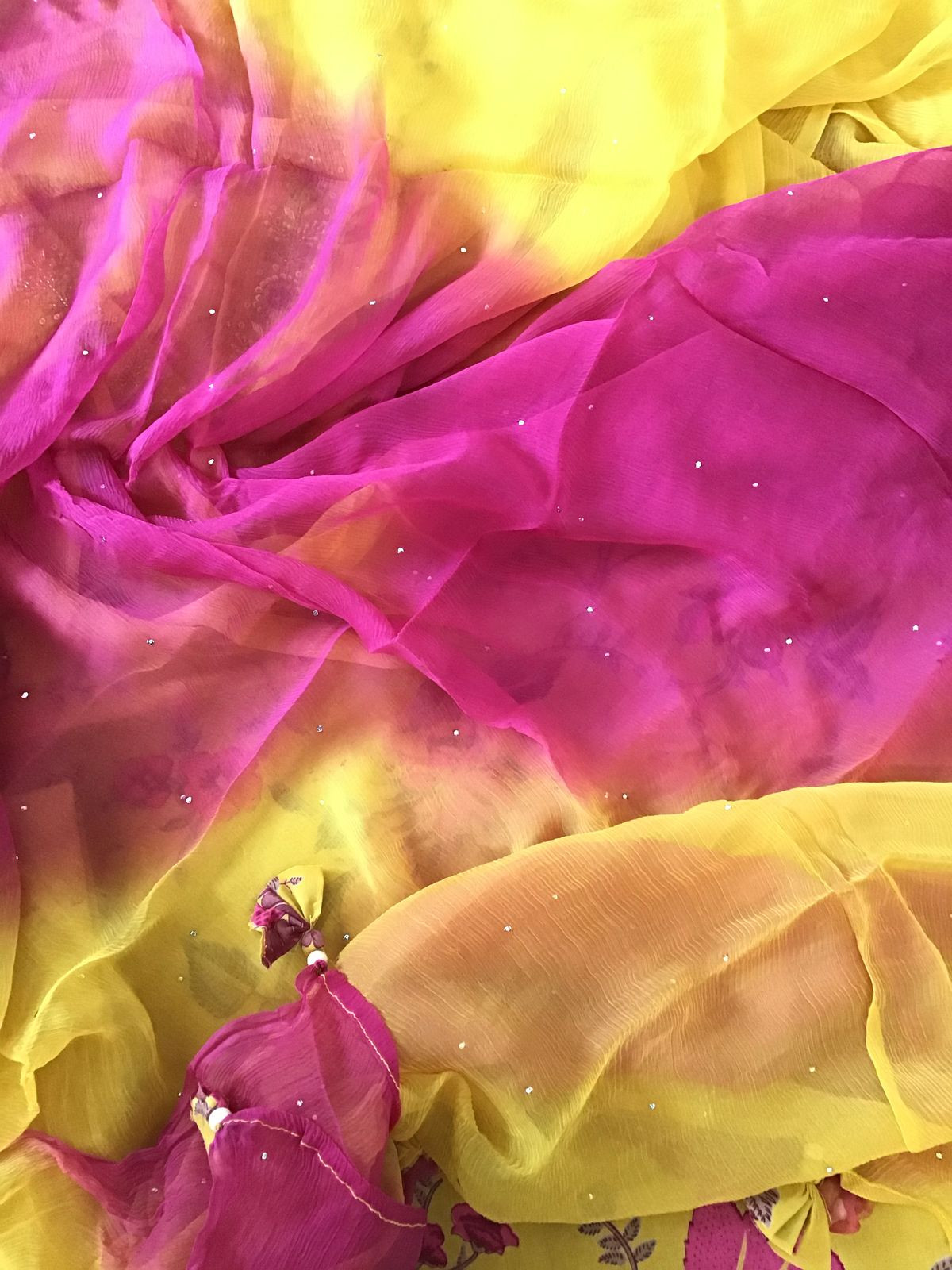 Pure Cotton Printed Embroidered Suit - Yellow