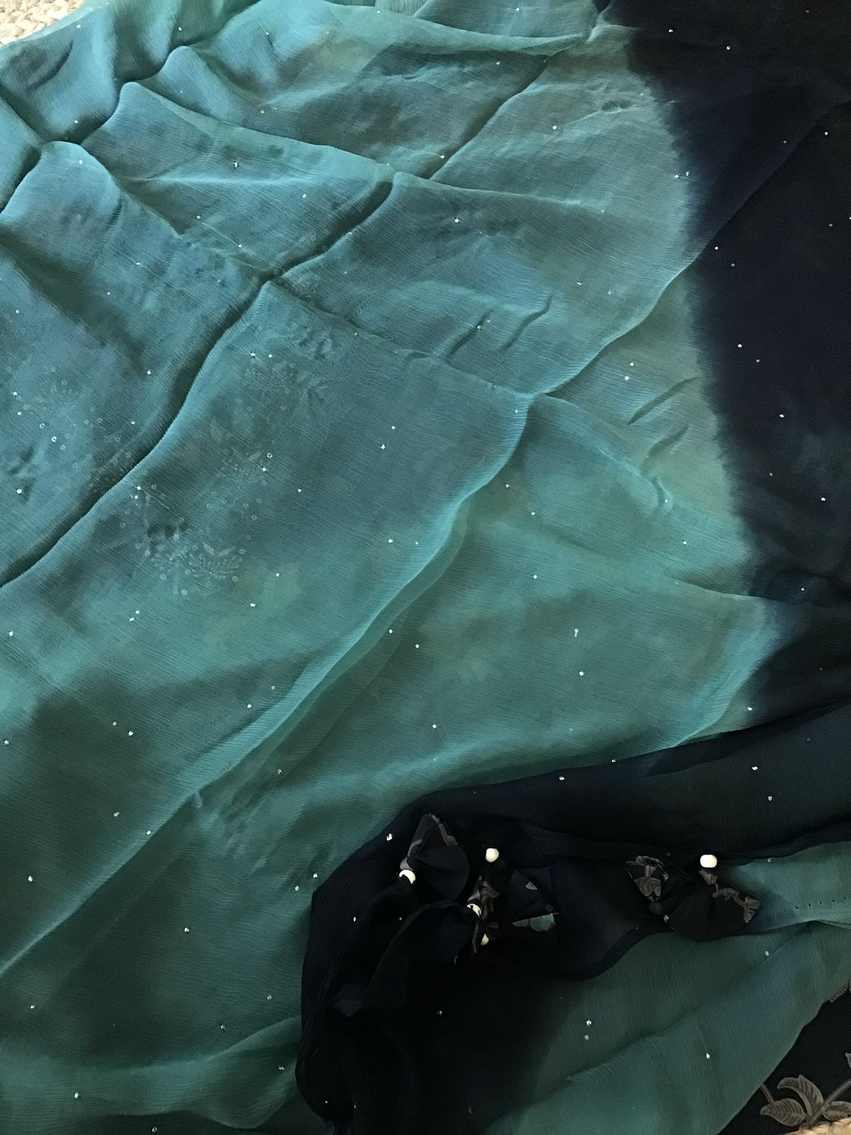 Pure Cotton Printed Embroidered Suit - Black